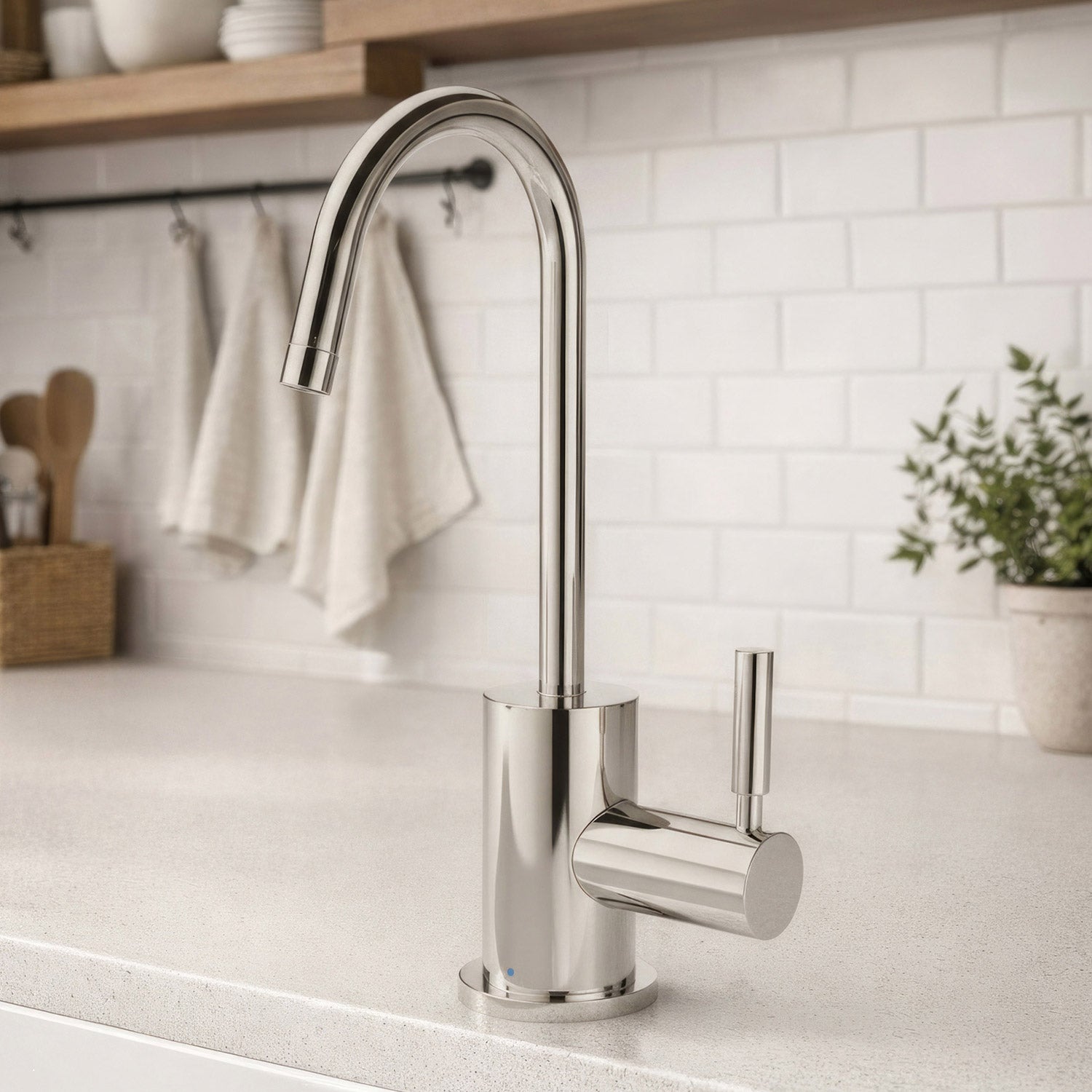 Point of Use Cold Water Drinking Faucet with Gooseneck Swivel Spout