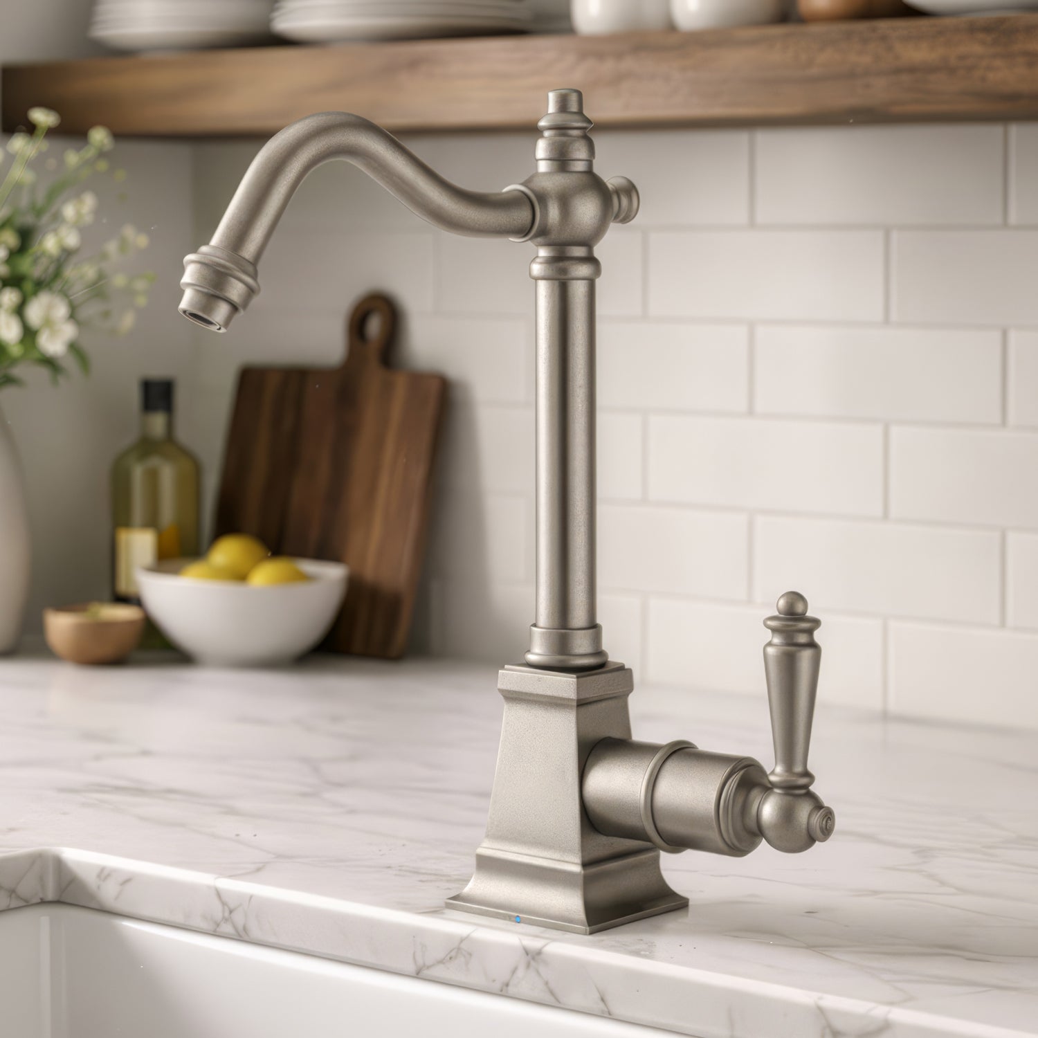 Point of Use Cold Water Drinking Faucet with Traditional Swivel Spout