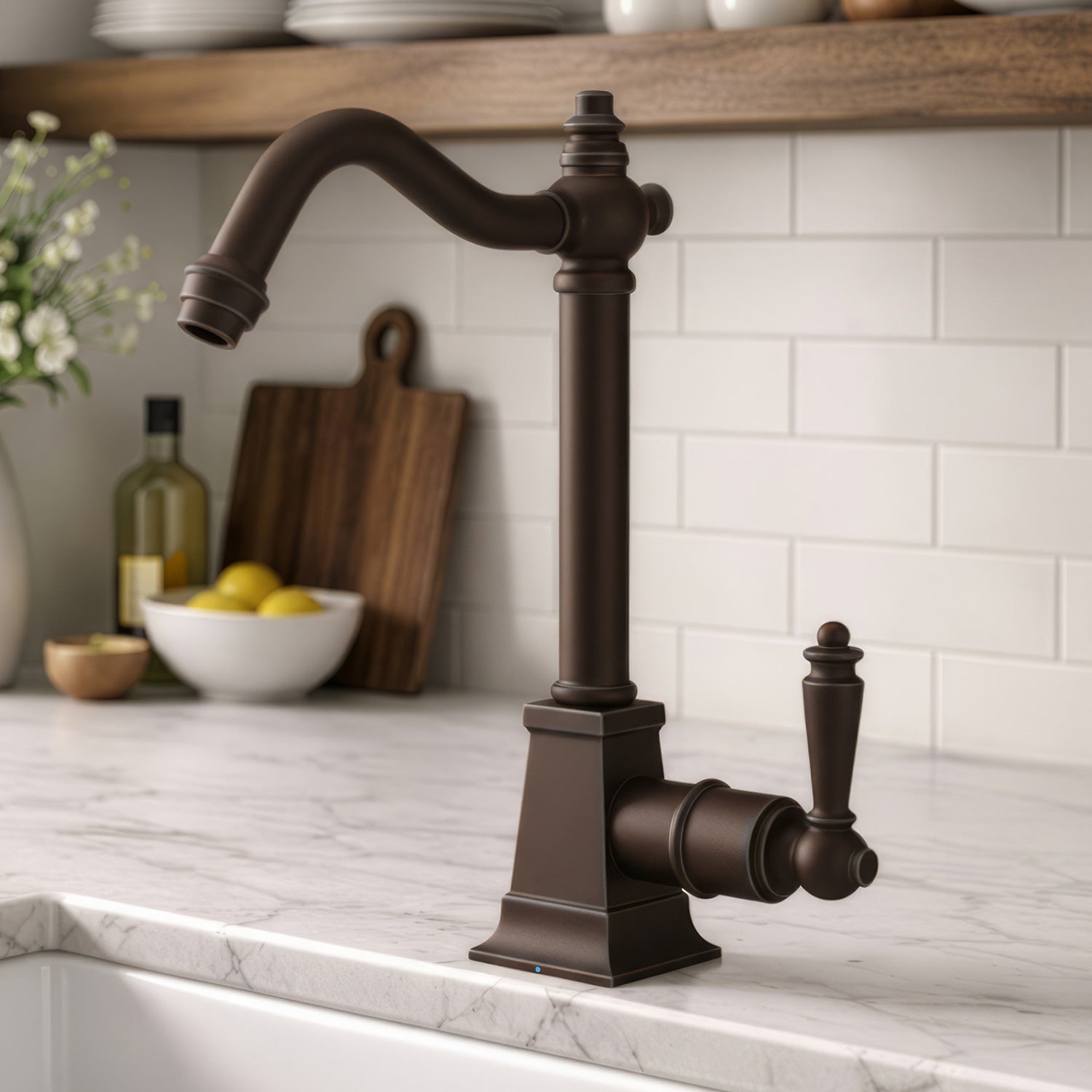 Point of Use Cold Water Drinking Faucet with Traditional Swivel Spout
