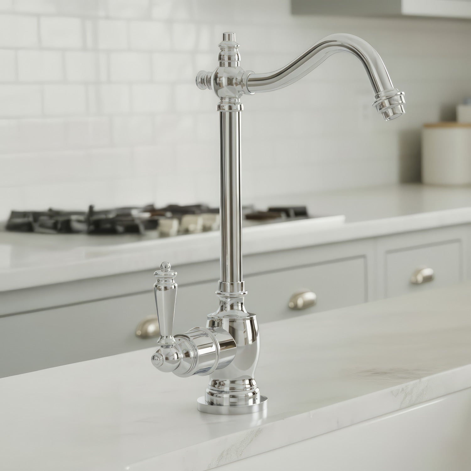 Point of Use Instant Hot Water Drinking Faucet with Traditional Swivel Spout
