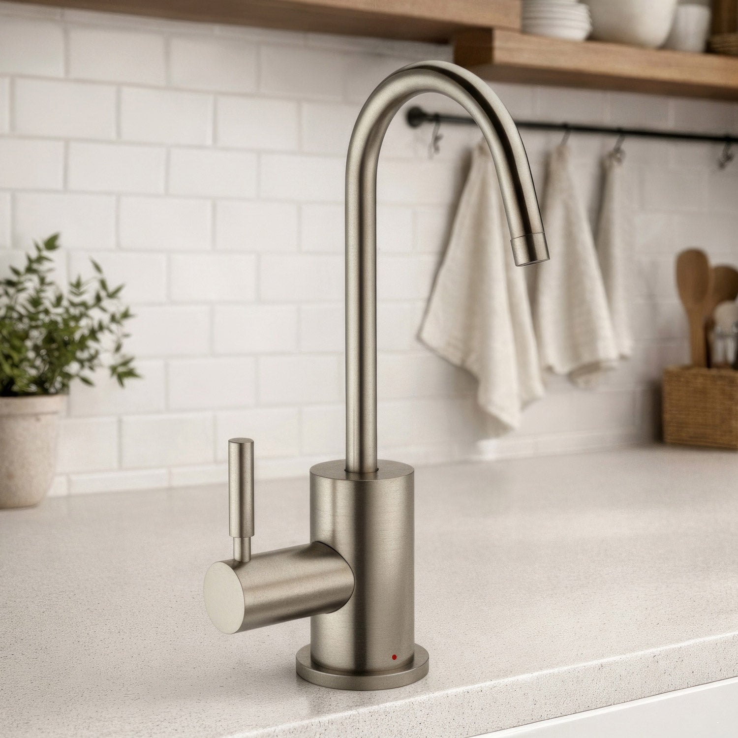 Point of Use Instant Hot Water Drinking Faucet with Gooseneck