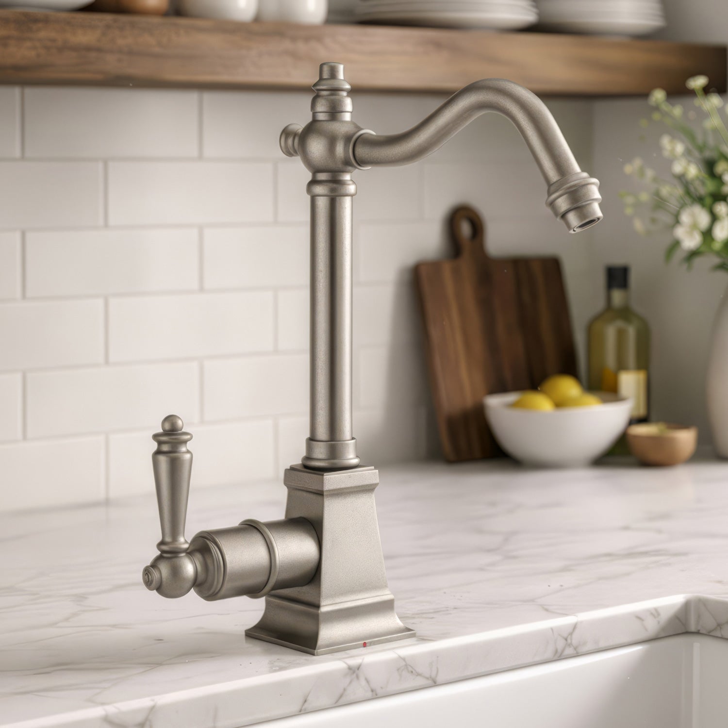 Point of Use Instant Hot Water Drinking Faucet with Traditional Swivel Spout