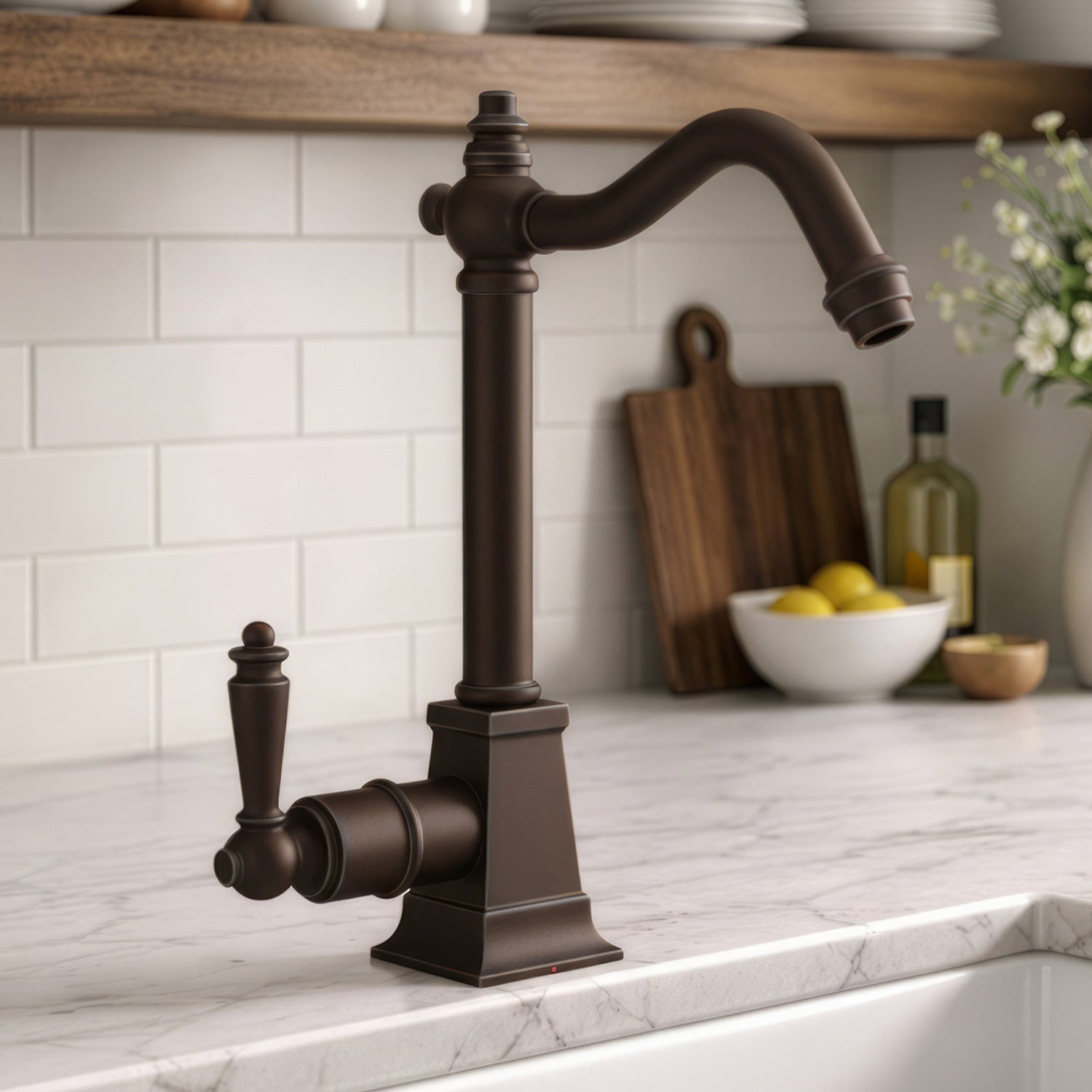 Point of Use Instant Hot Water Drinking Faucet with Traditional Swivel Spout