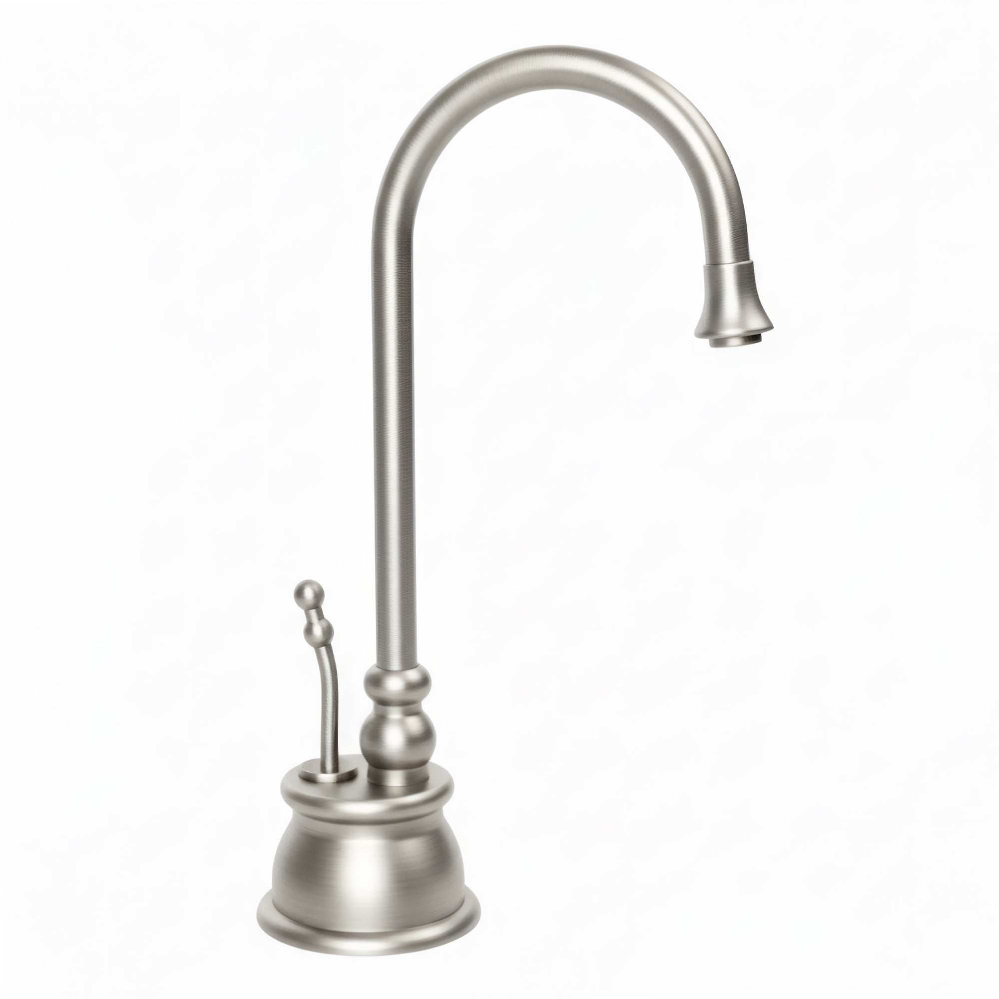 Point of Use Instant Hot Water Faucet with Gooseneck Spout and Self Closing Handle