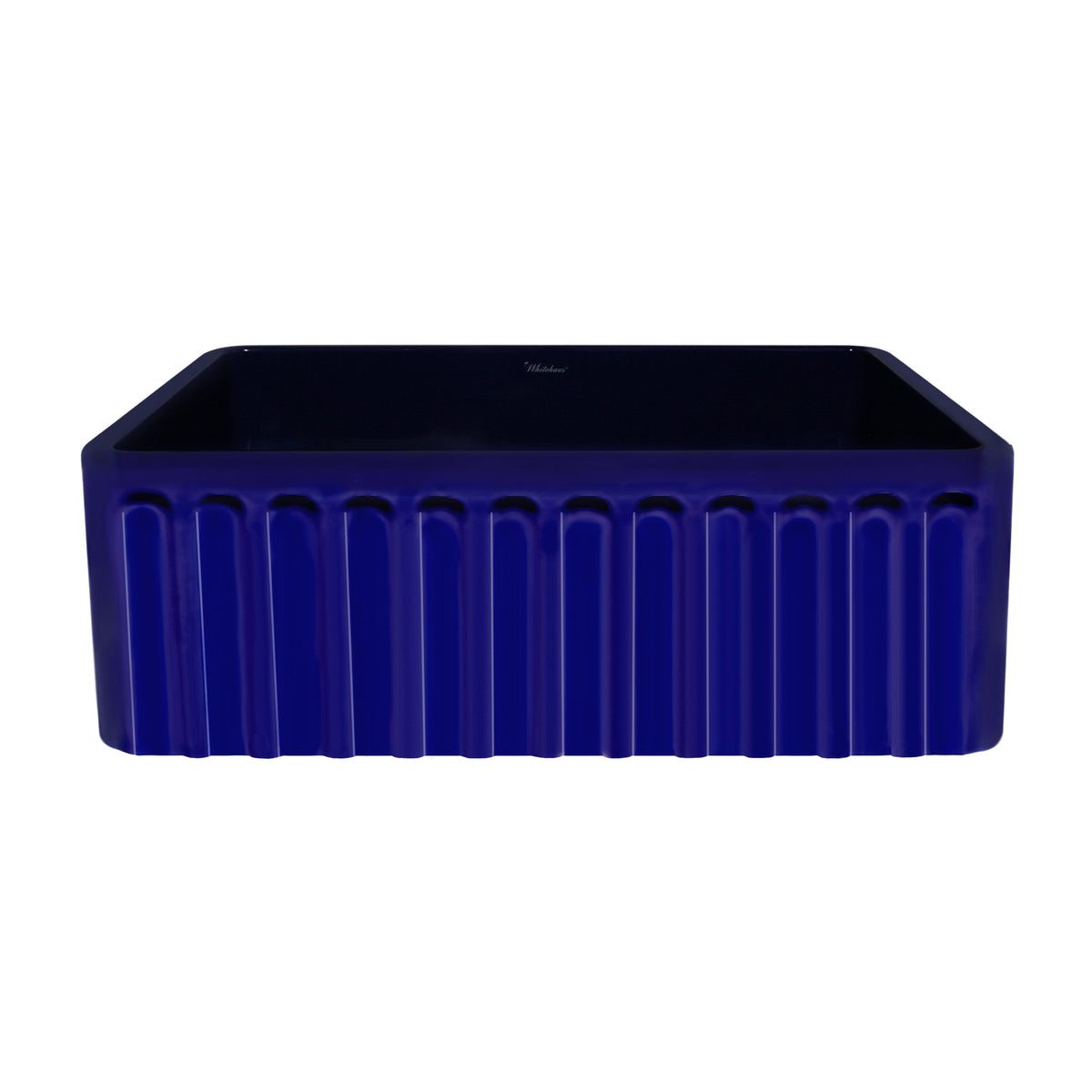 30&quot; Reversible Single Bowl Fireclay Kitchen Sink: Roman Floral, Fluted Front Apron