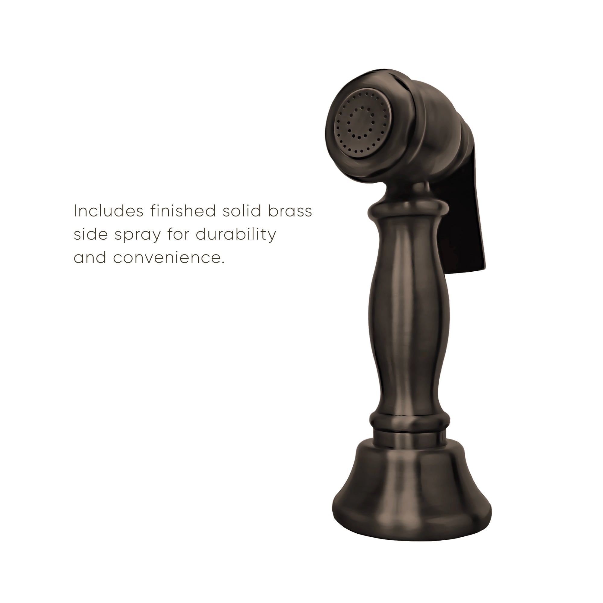 Bridge Faucet with Long Traditional Swivel Spout, Lever Handles and Solid Brass Side Spray