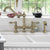Bridge Faucet with Long Traditional Swivel Spout, Lever Handles and Solid Brass Side Spray
