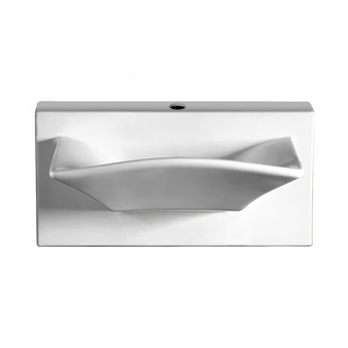 28&quot; Rectangular Wall Mount Basin, Single Faucet Drilling and Rear Center Drain Location