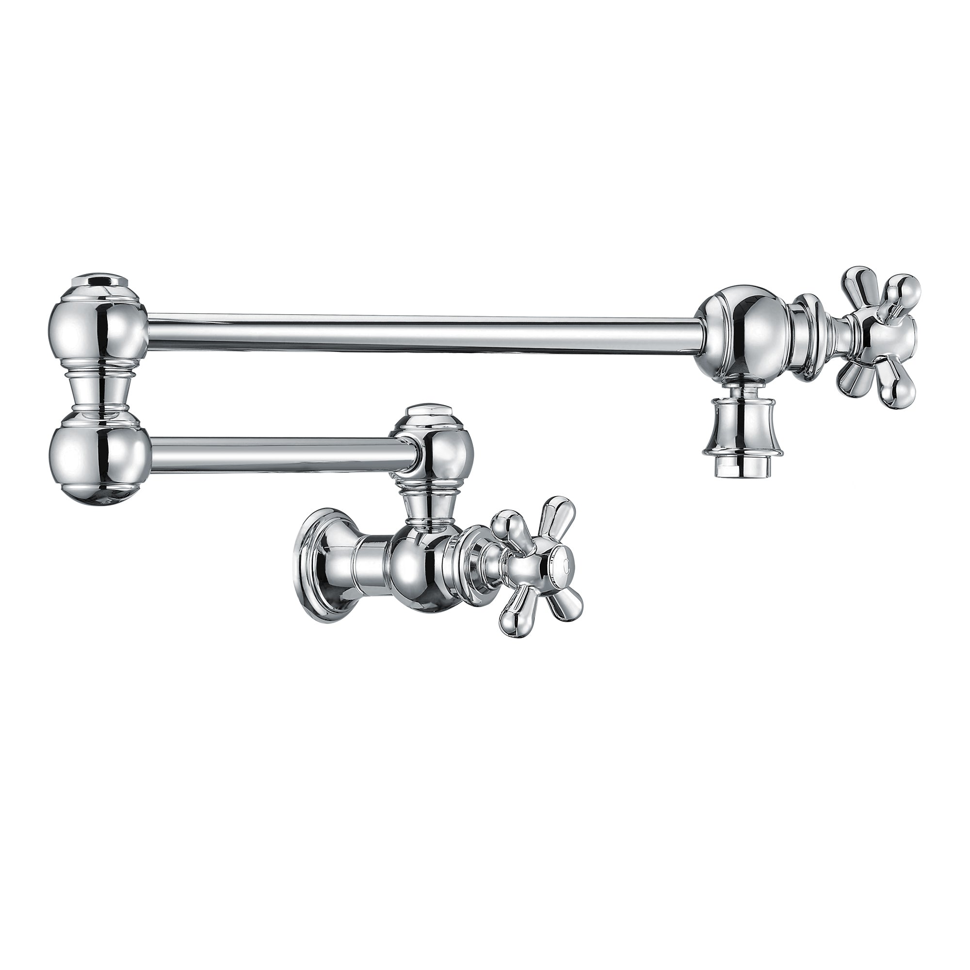 Wall Mount Retractable Swing Spout Pot Filler with Cross Handles