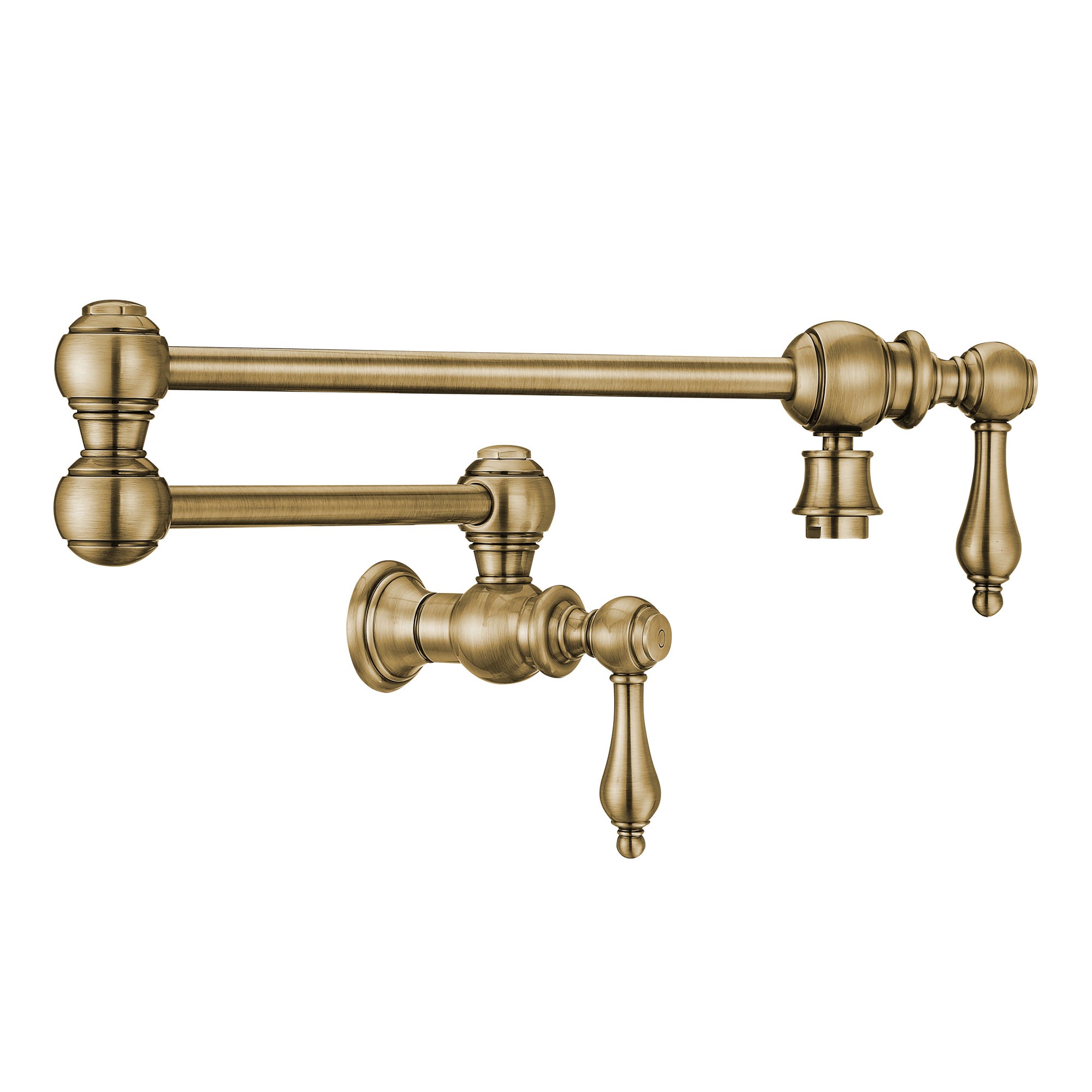 Wall Mount Retractable Swing Spout Pot Filler with Lever Handles