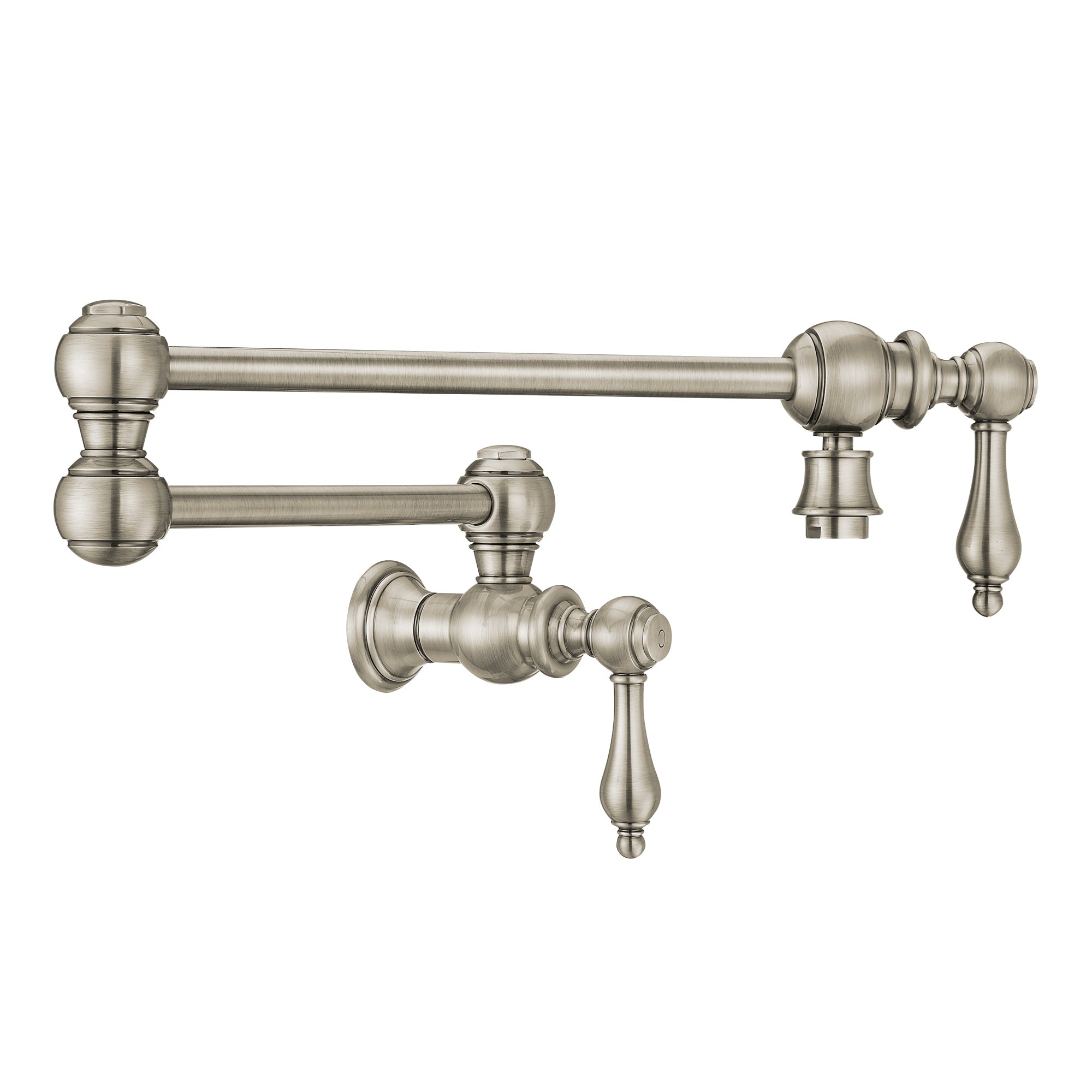 Wall Mount Retractable Swing Spout Pot Filler with Lever Handles