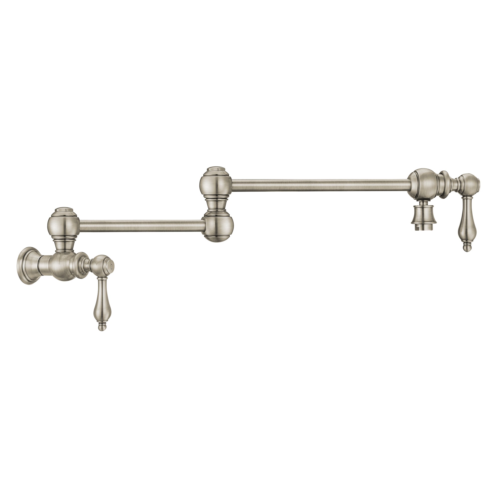 Wall Mount Retractable Swing Spout Pot Filler with Lever Handles