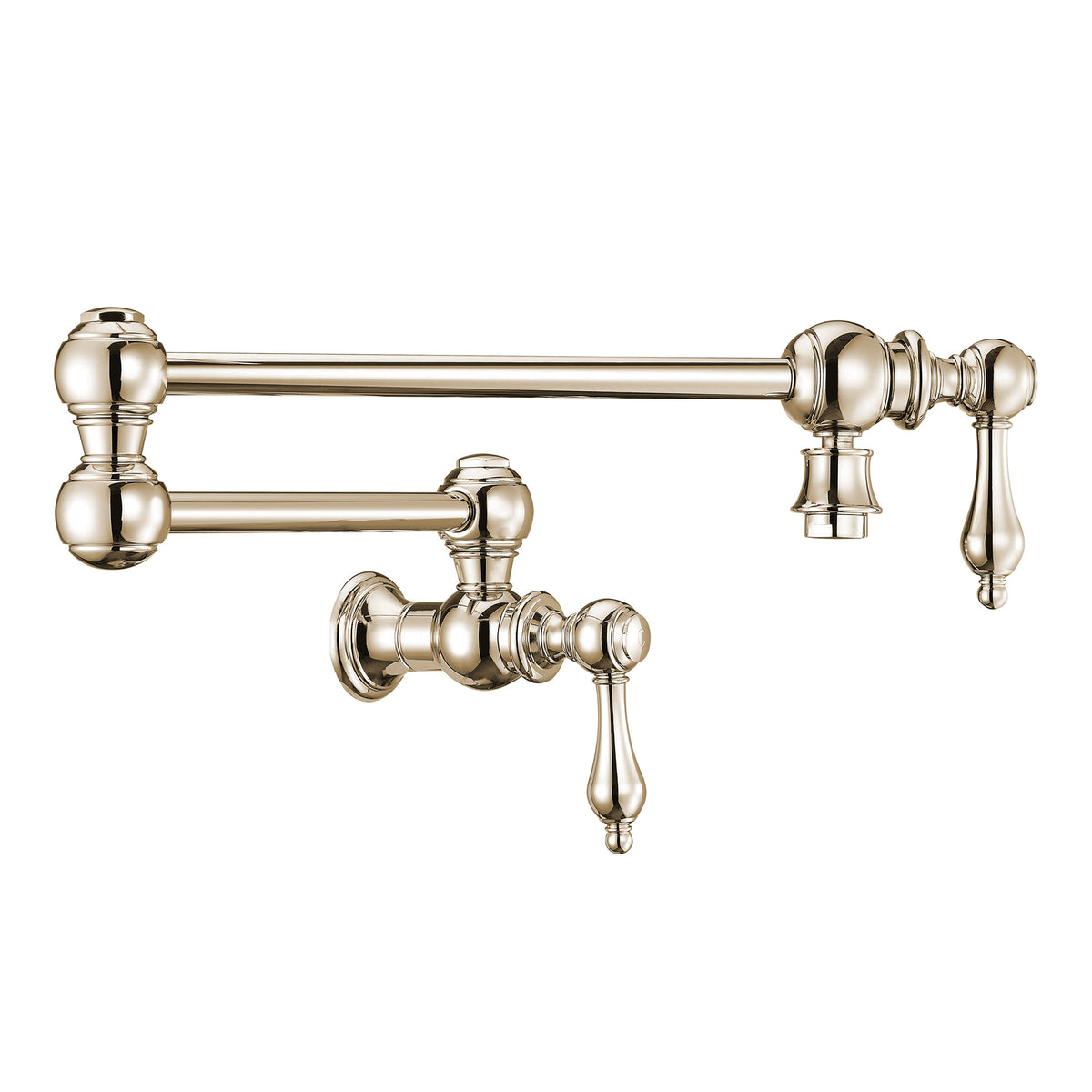 Wall Mount Retractable Swing Spout Pot Filler with Lever Handles