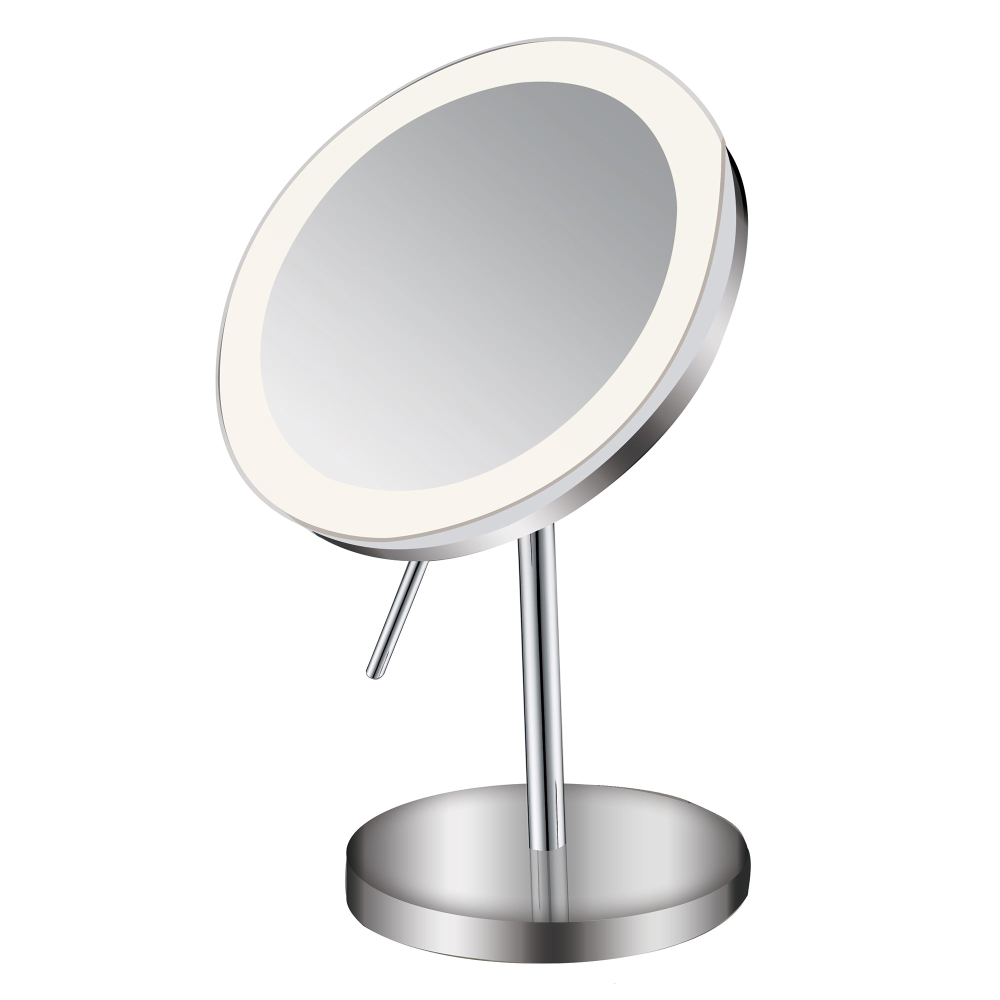 Round Freestanding Led 5X Magnified Mirror