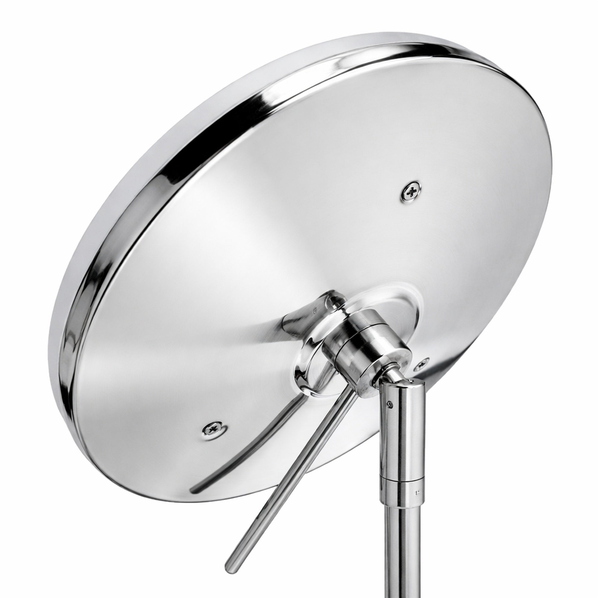 Anodized aluminum body round freestanding LED 5X magnified vanity mirror