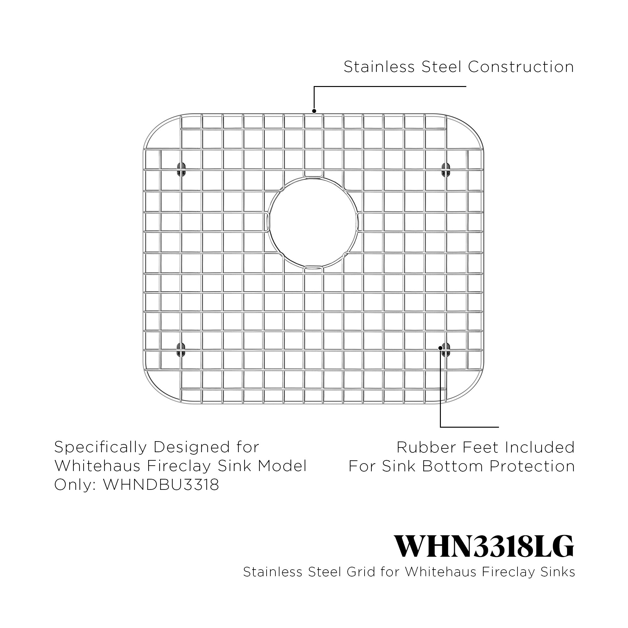 Stainless steel kitchen sink grid for sink model WHNDBU3318