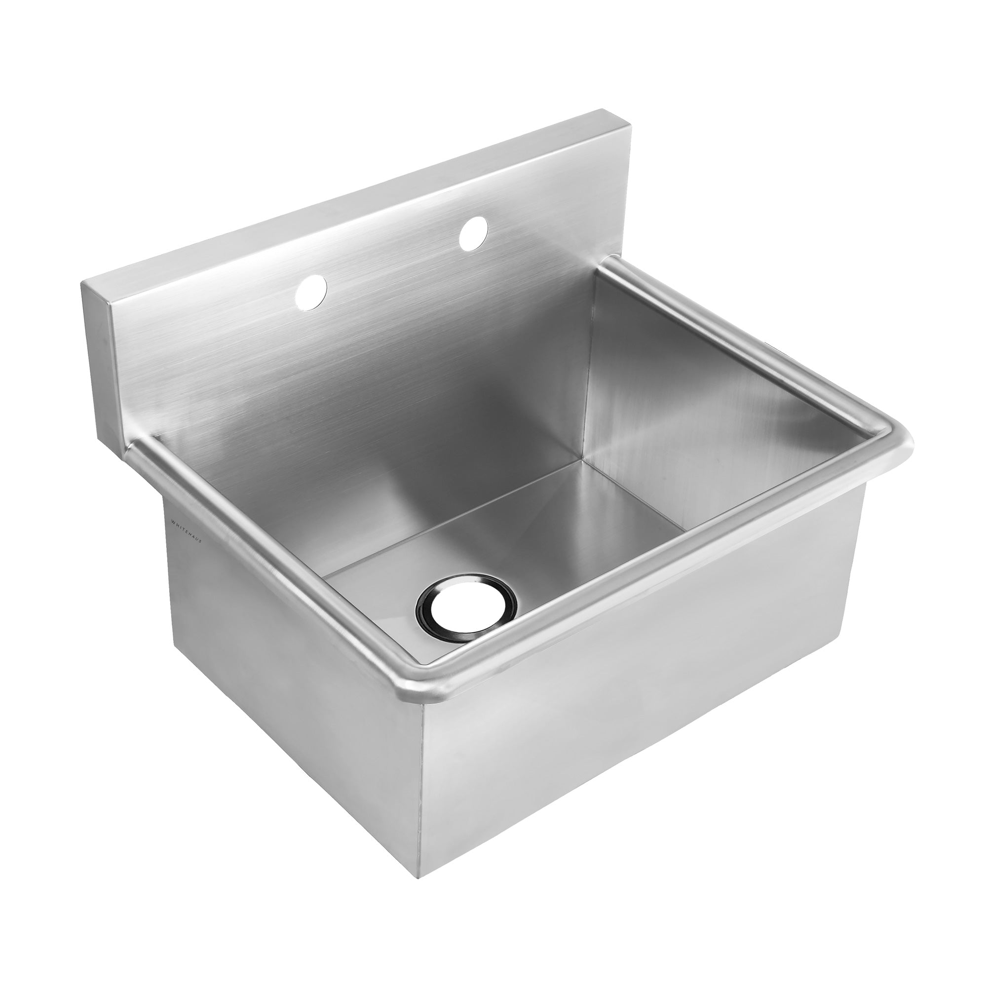 Brushed stainless steel commercial single bowl drop-in or wall mount utility sink