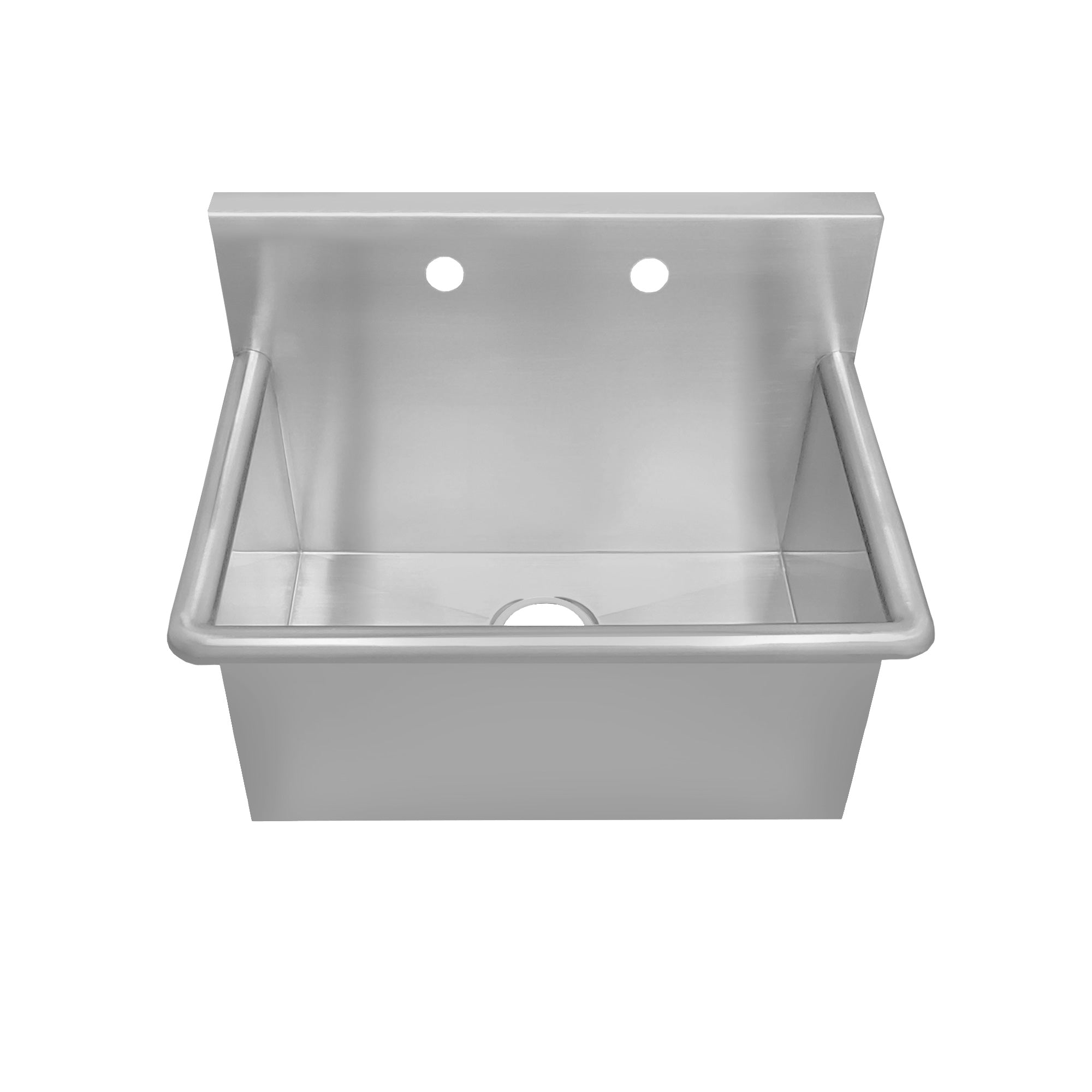 Brushed stainless steel commercial single bowl drop-in or wall mount utility sink