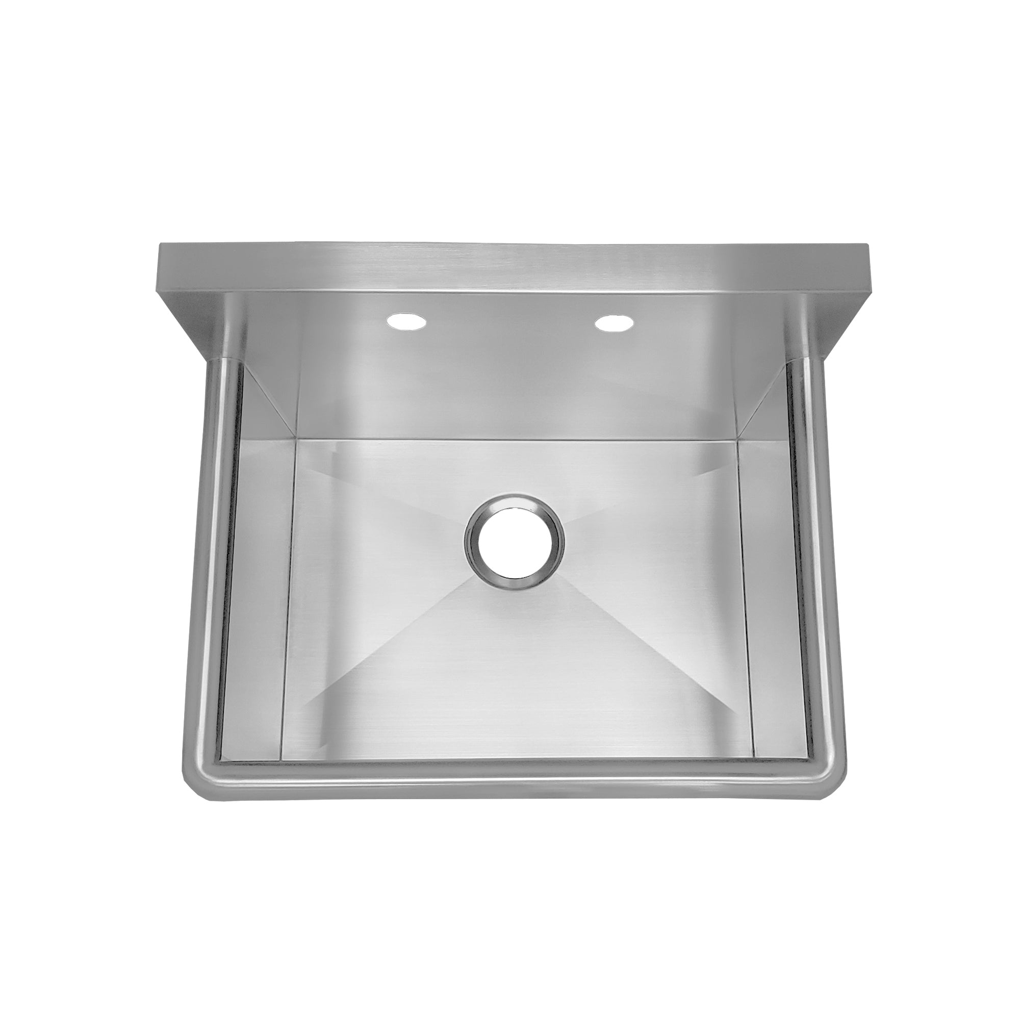 Brushed stainless steel commercial single bowl drop-in or wall mount utility sink