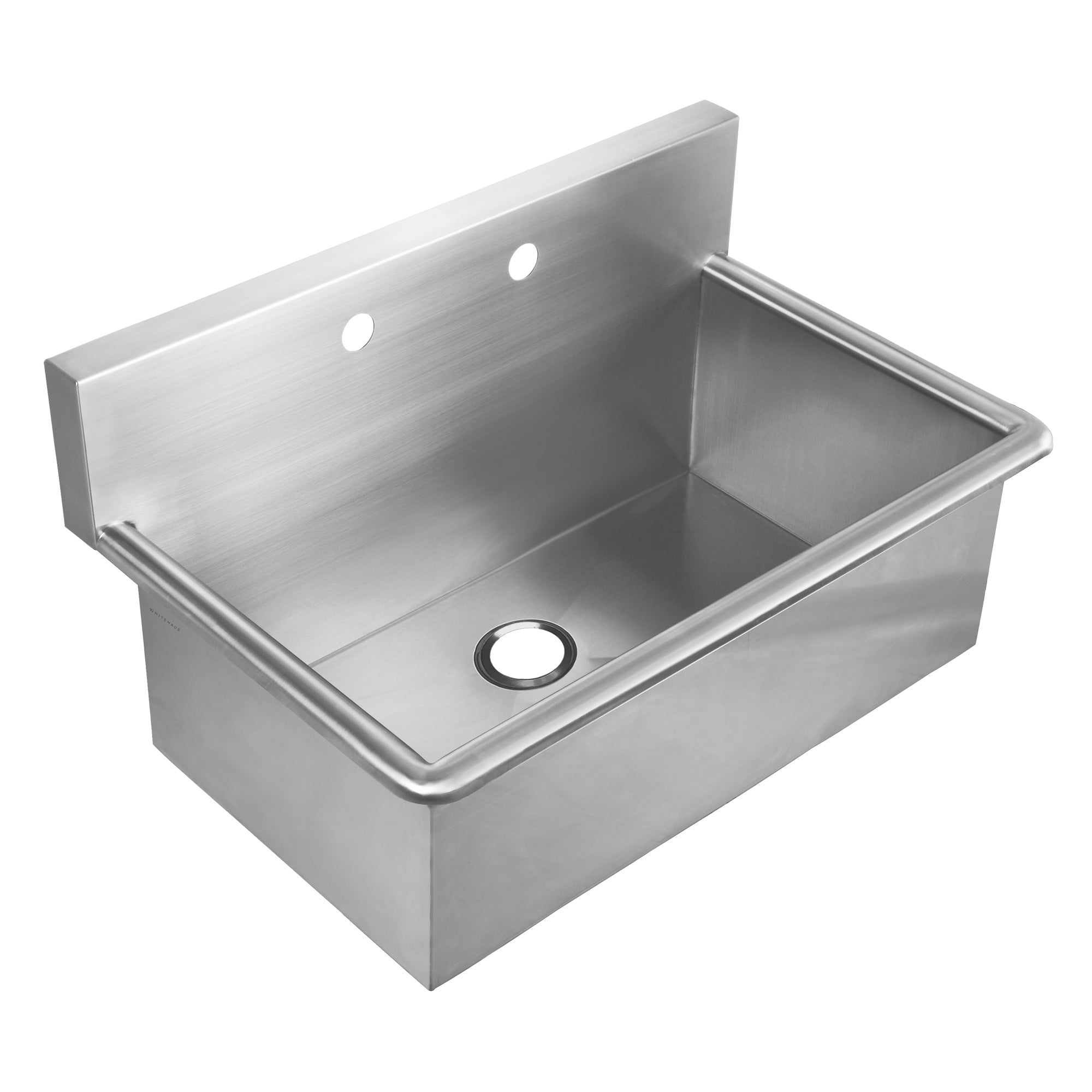 Brushed stainless steel commercial single bowl drop-in or wall mount utility sink