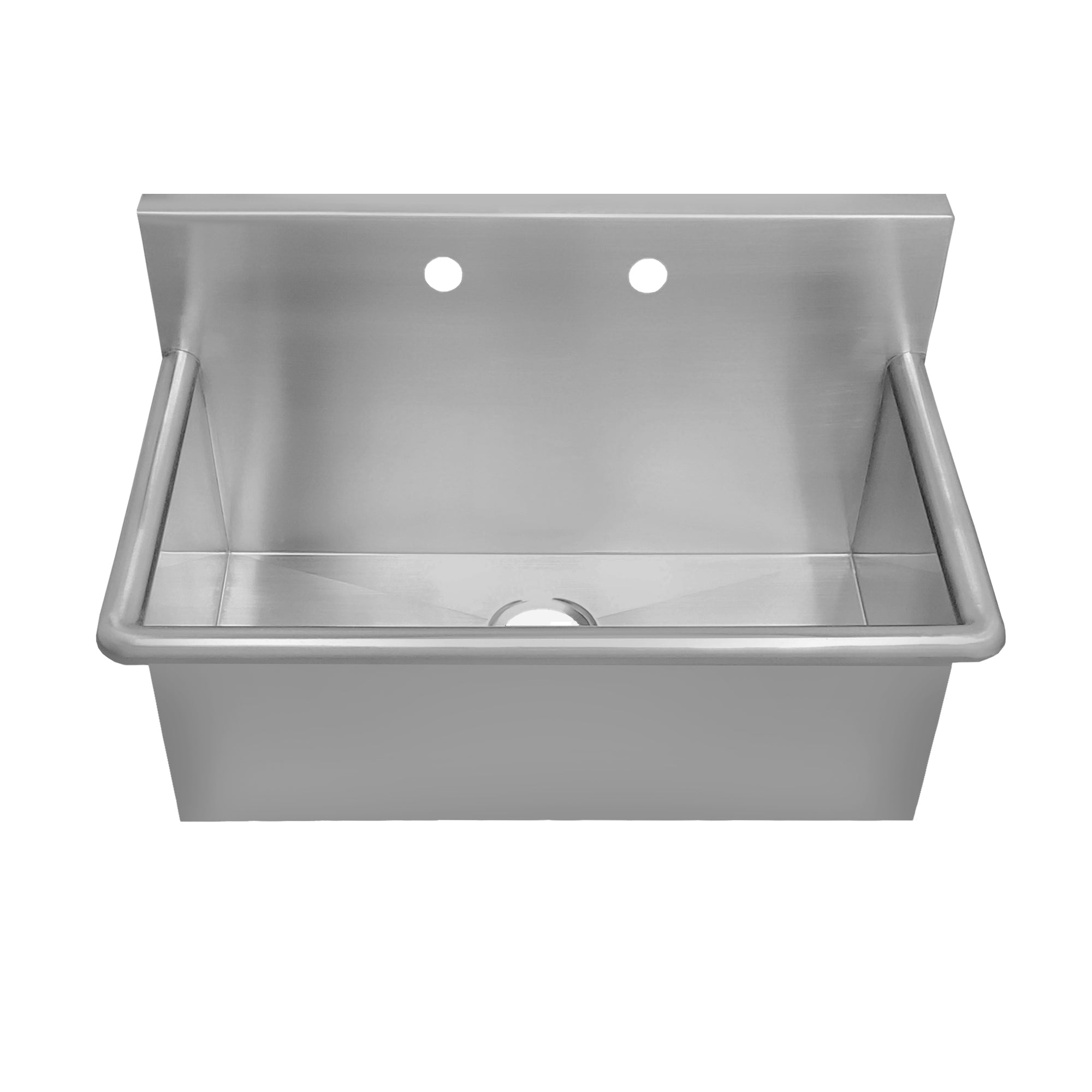 Brushed stainless steel commercial single bowl drop-in or wall mount utility sink