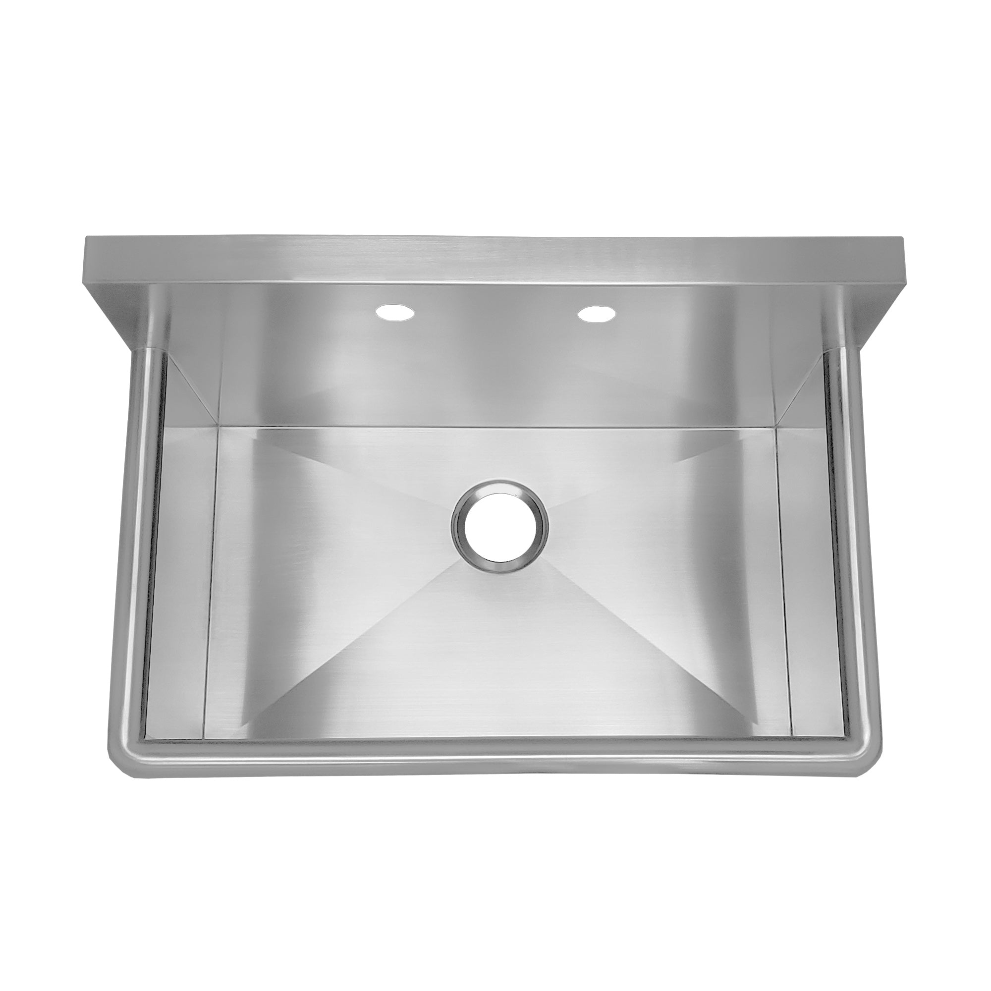 Brushed stainless steel commercial single bowl drop-in or wall mount utility sink