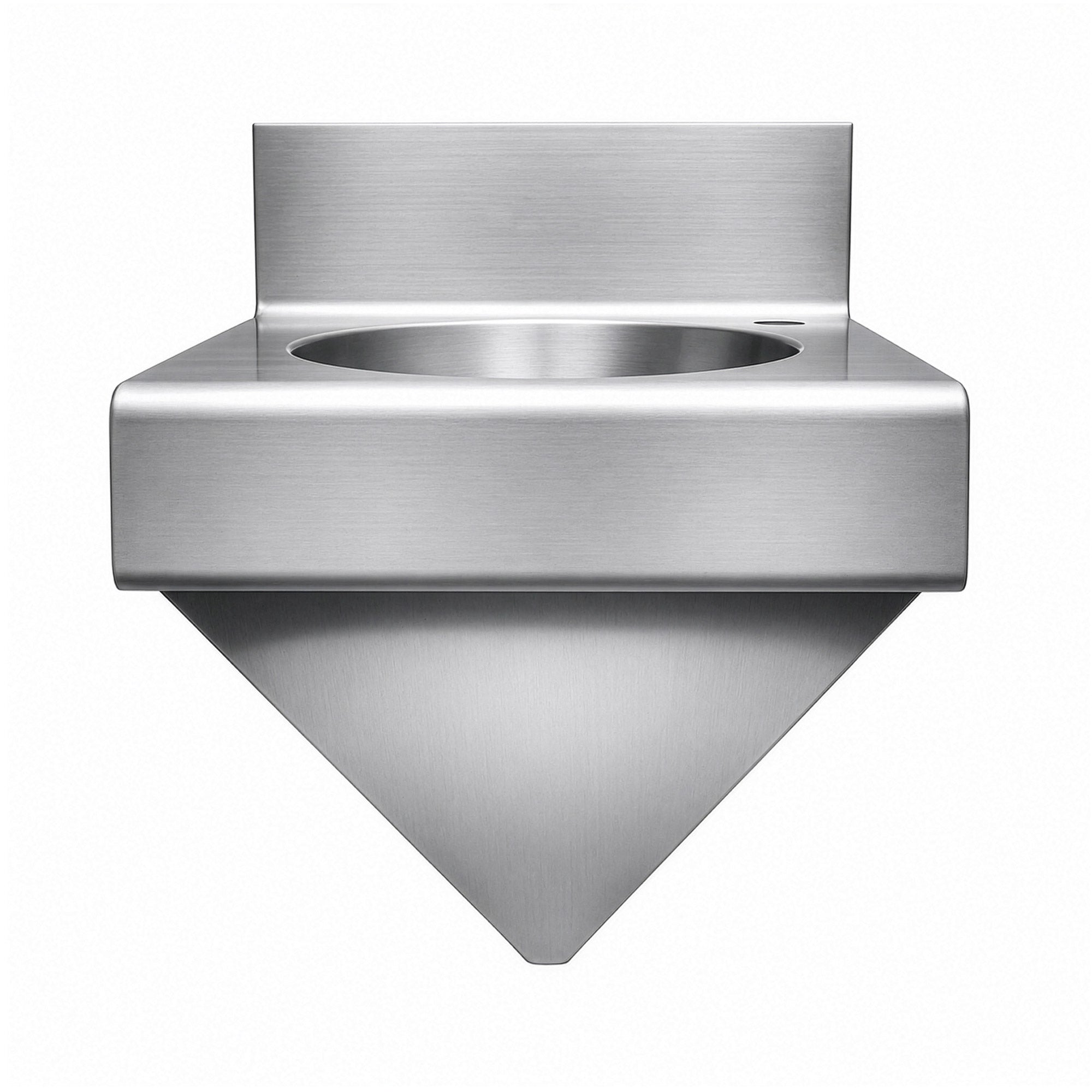 Brushed stainless steel commercial single bowl wall mount wash basin