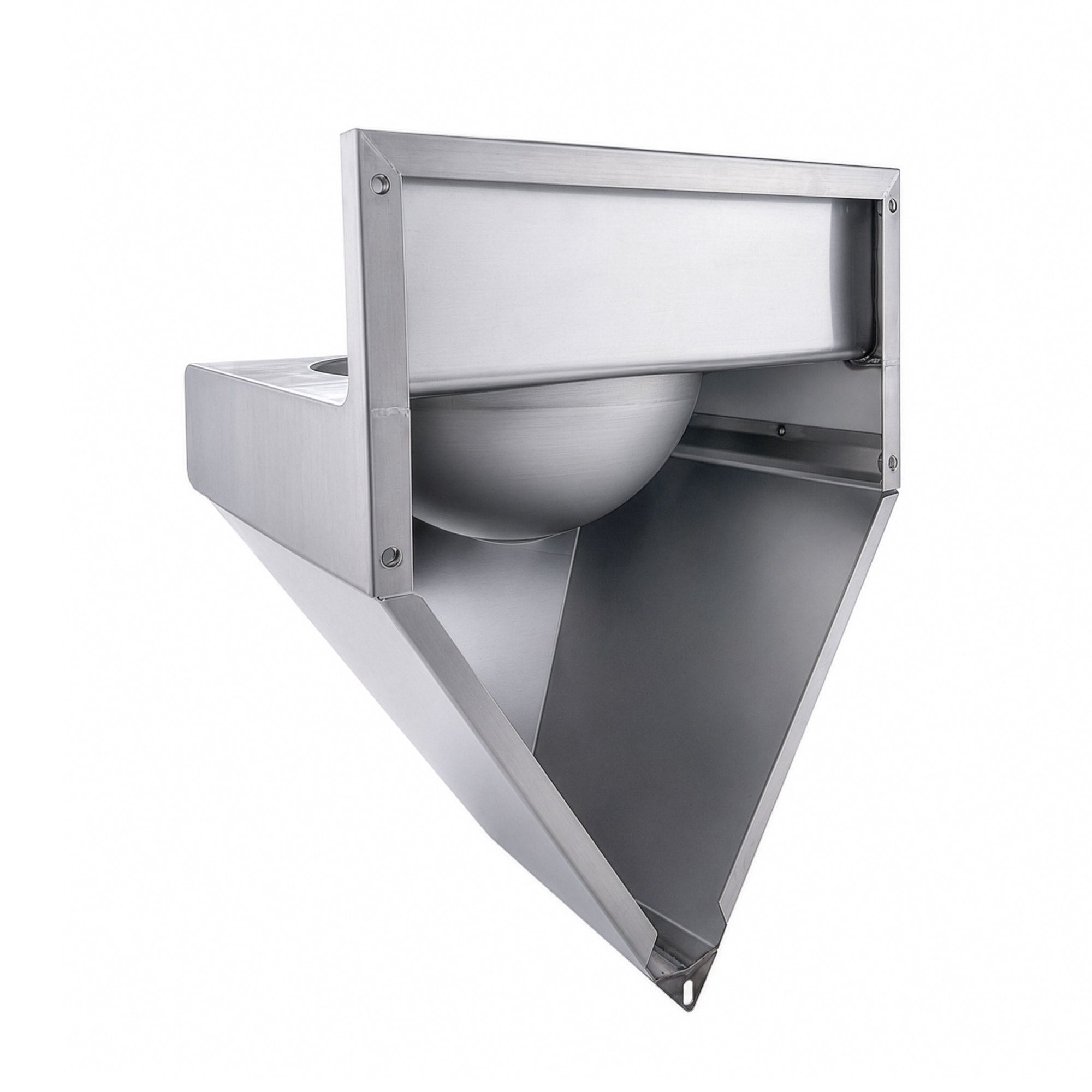 Brushed stainless steel commercial single bowl wall mount wash basin