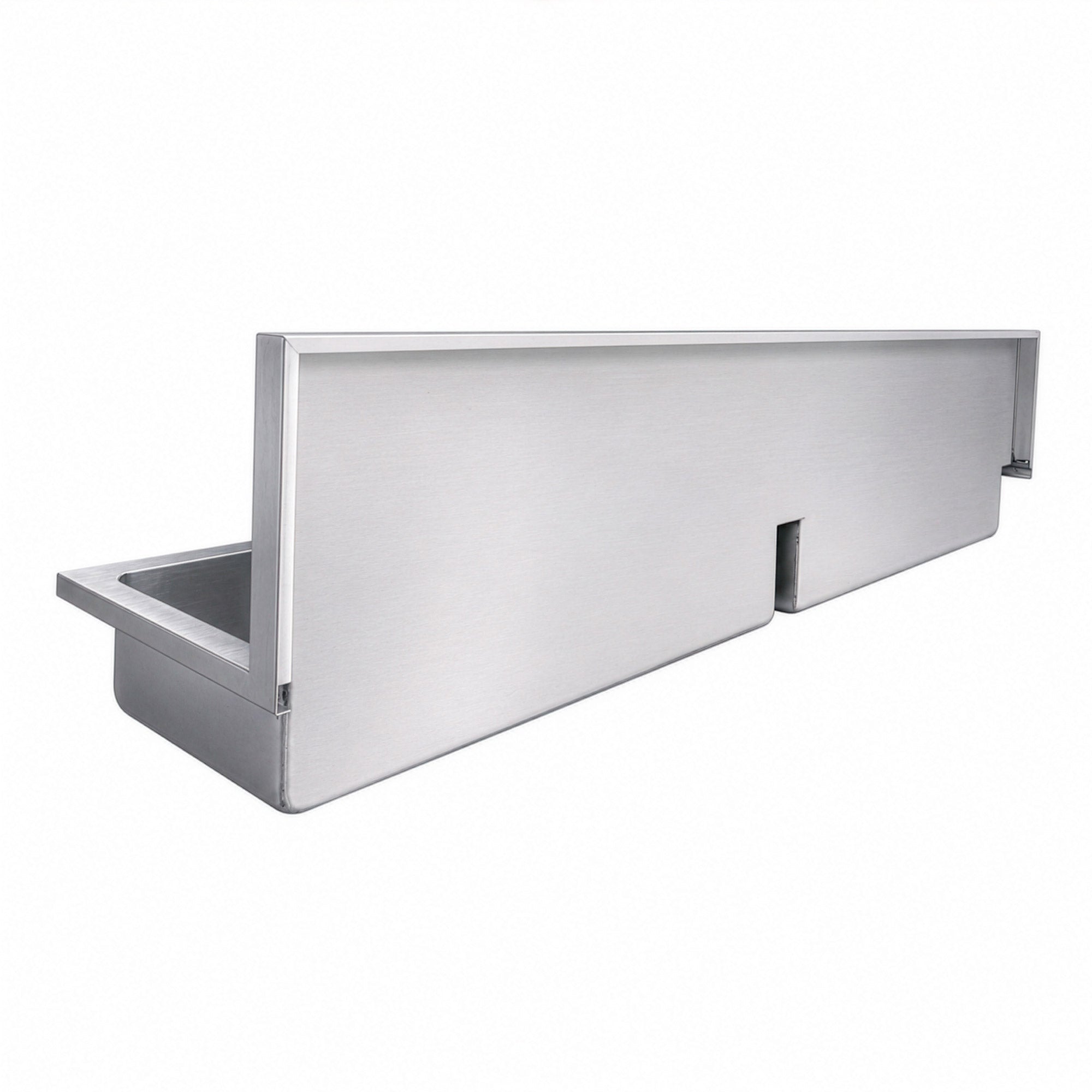 Brushed stainless steel double bowl wall mount utility sink