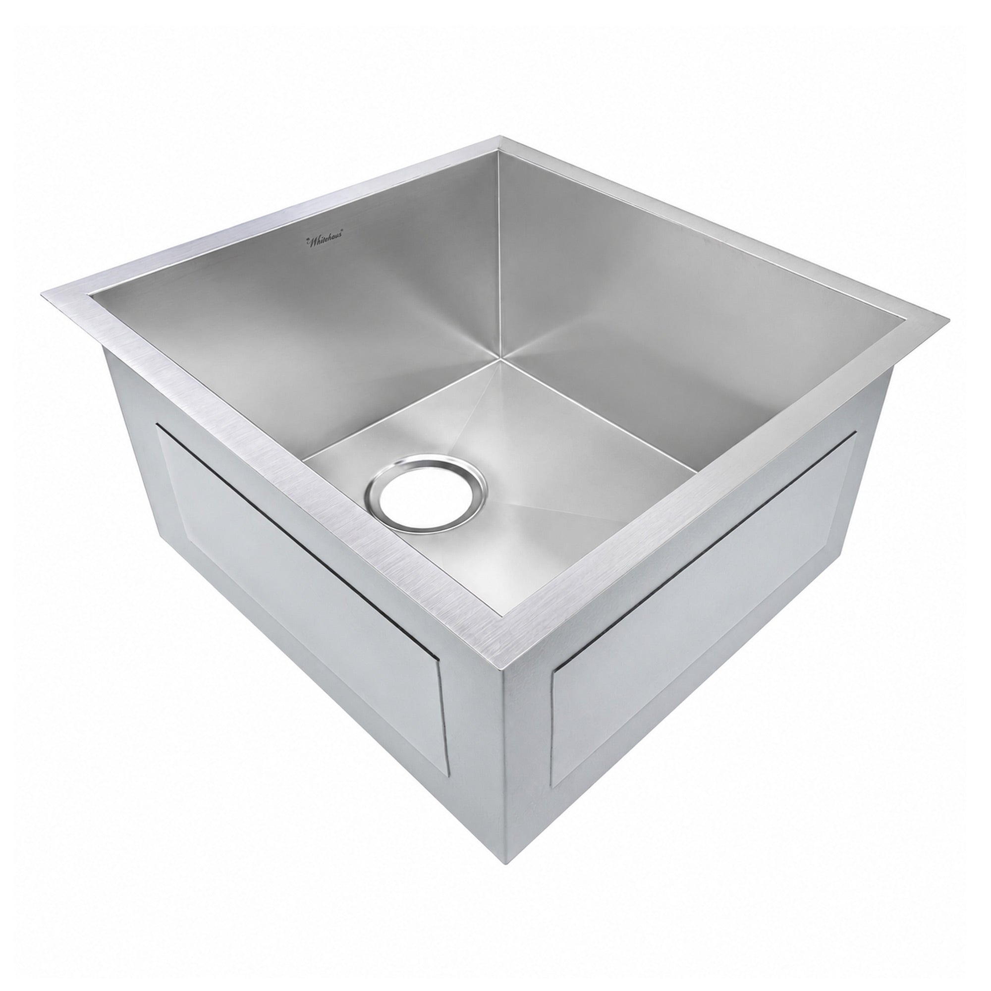 Brushed stainless steel commercial single bowl undermount sink