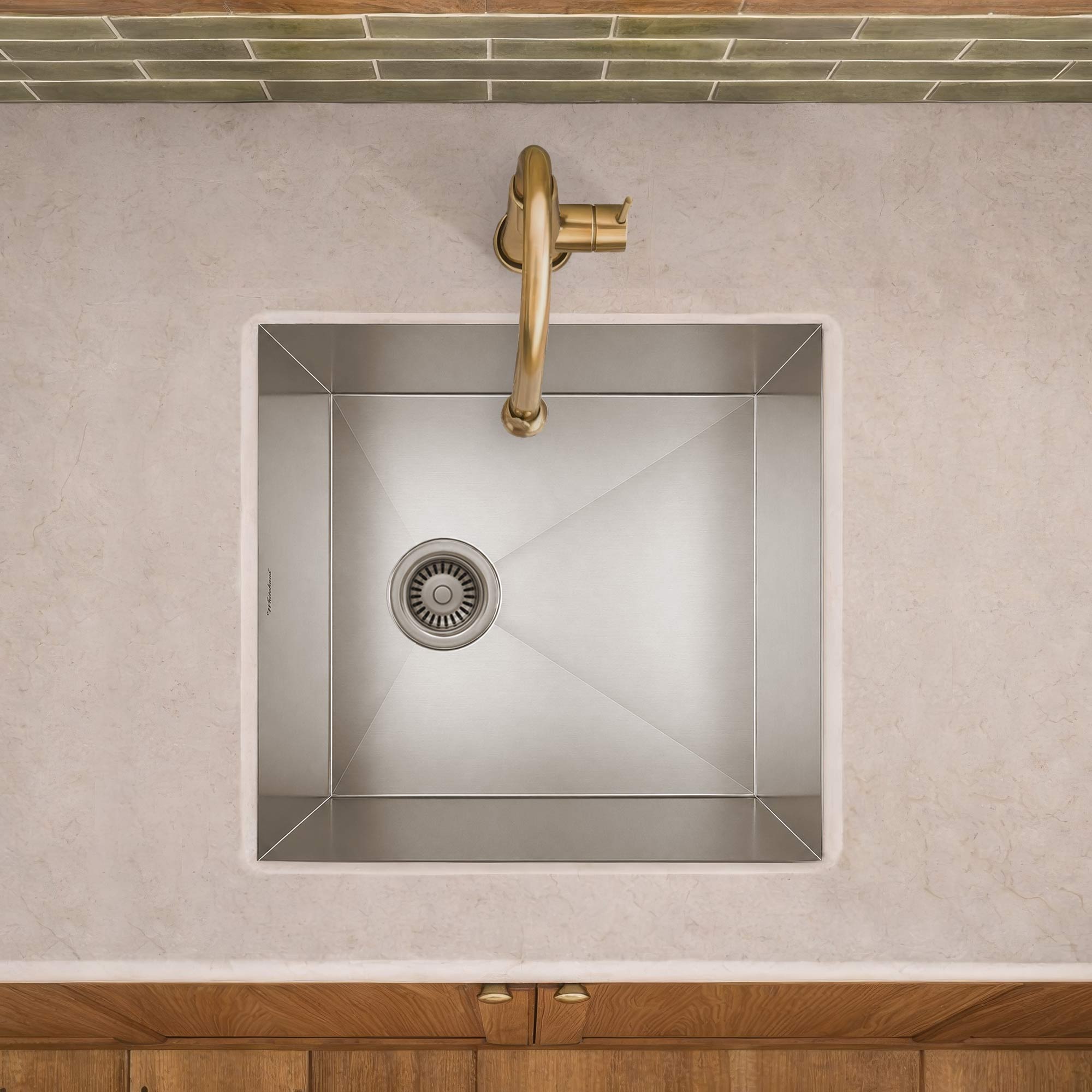 Brushed stainless steel commercial single bowl undermount sink