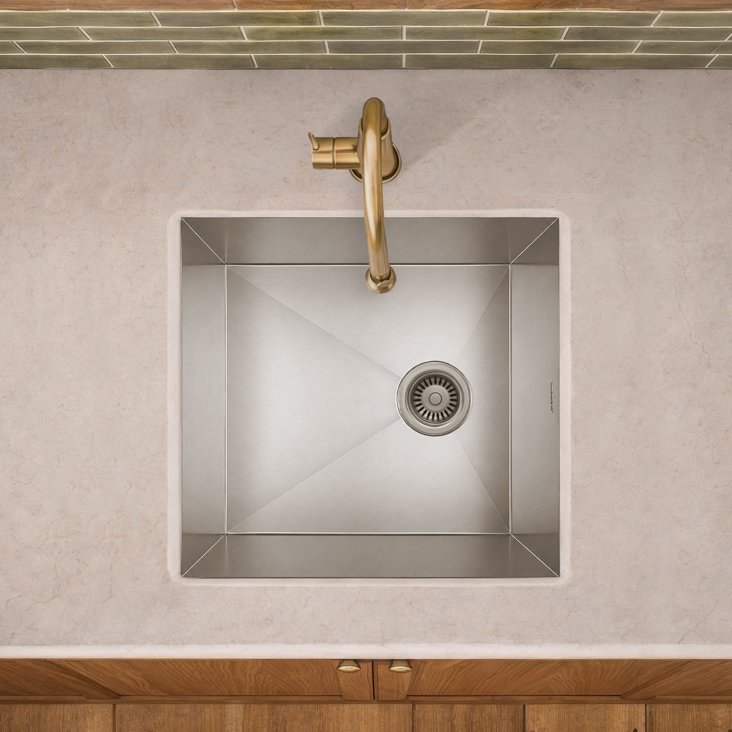 Brushed stainless steel commercial single bowl undermount sink