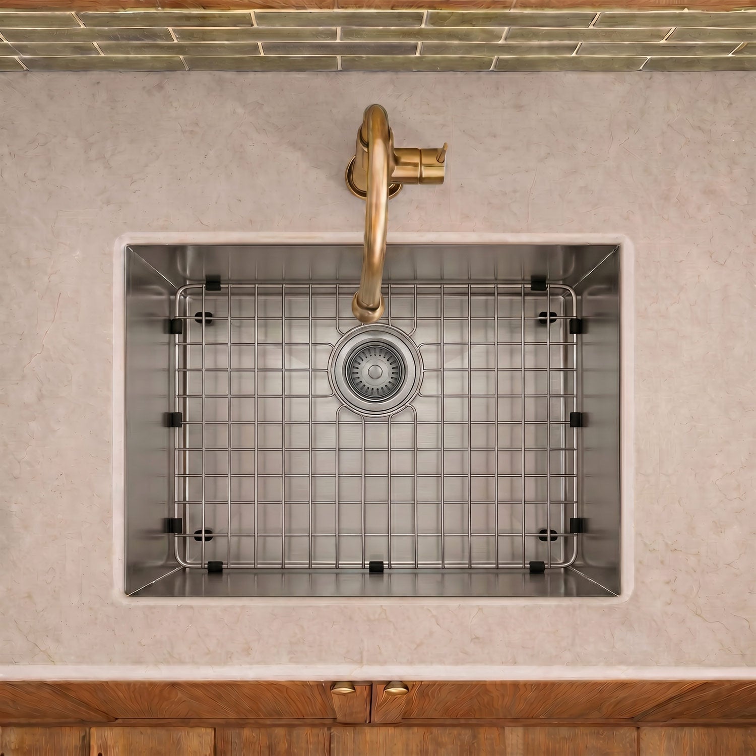 Stainless steel kitchen sink grid for sink model WHNCM2015