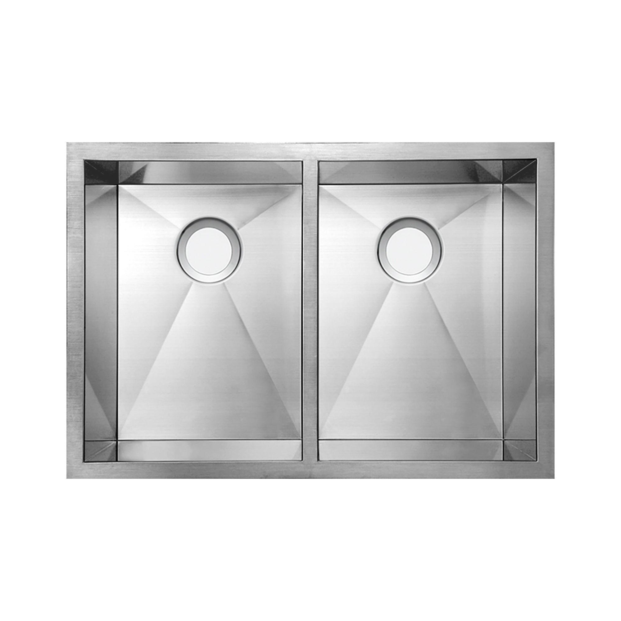 Brushed stainless steel commercial double bowl undermount kitchen sink