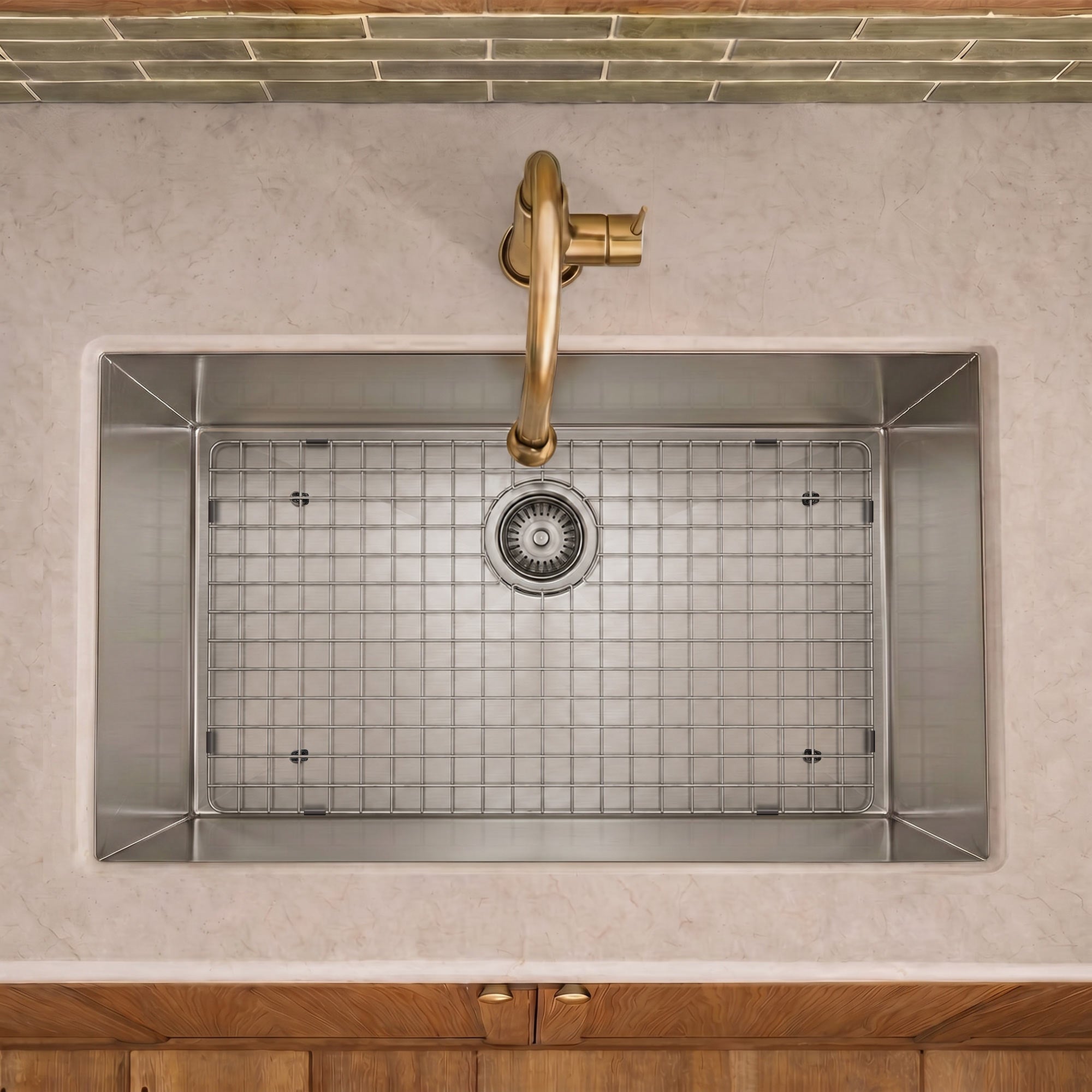 Stainless steel kitchen sink grid for sink model WHNCM3219