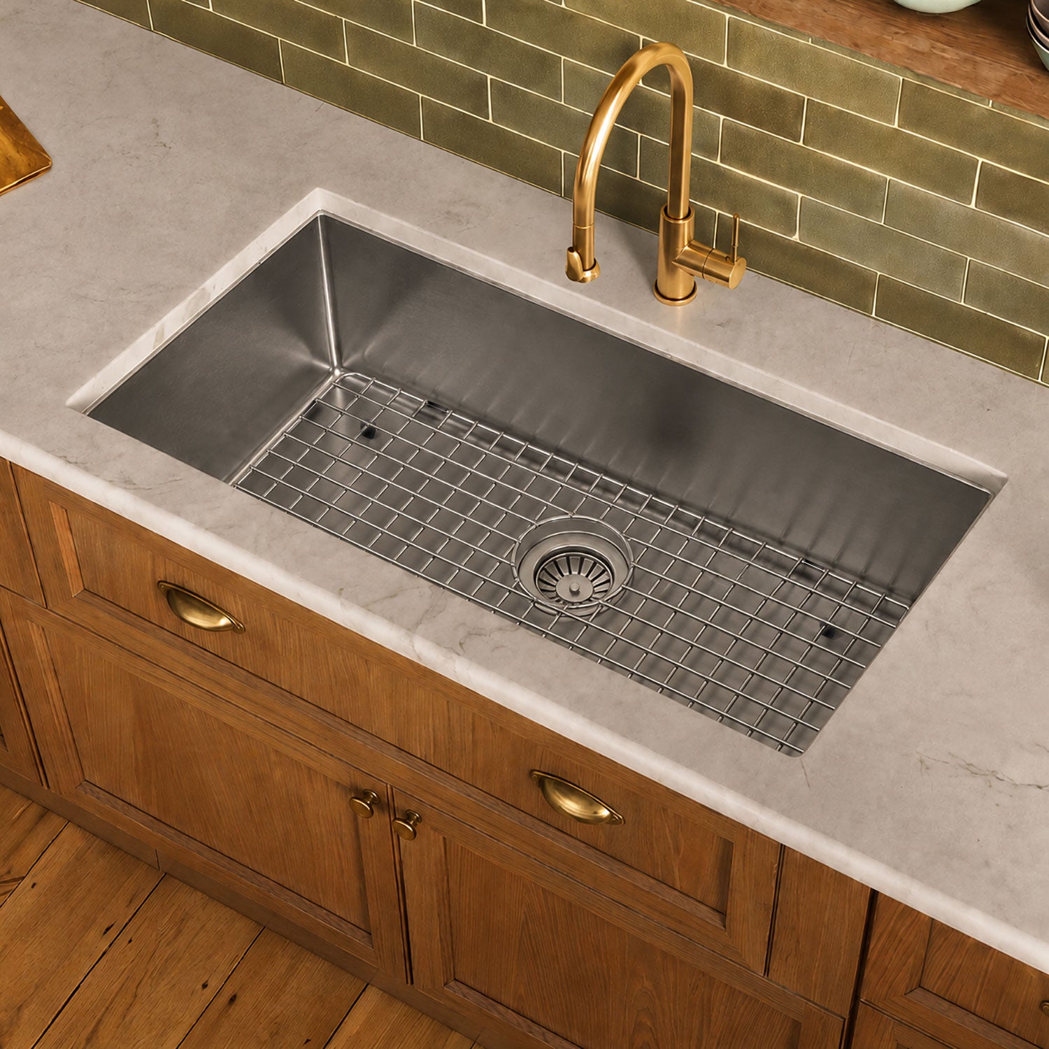 Stainless steel kitchen sink grid for sink model WHNCM3219