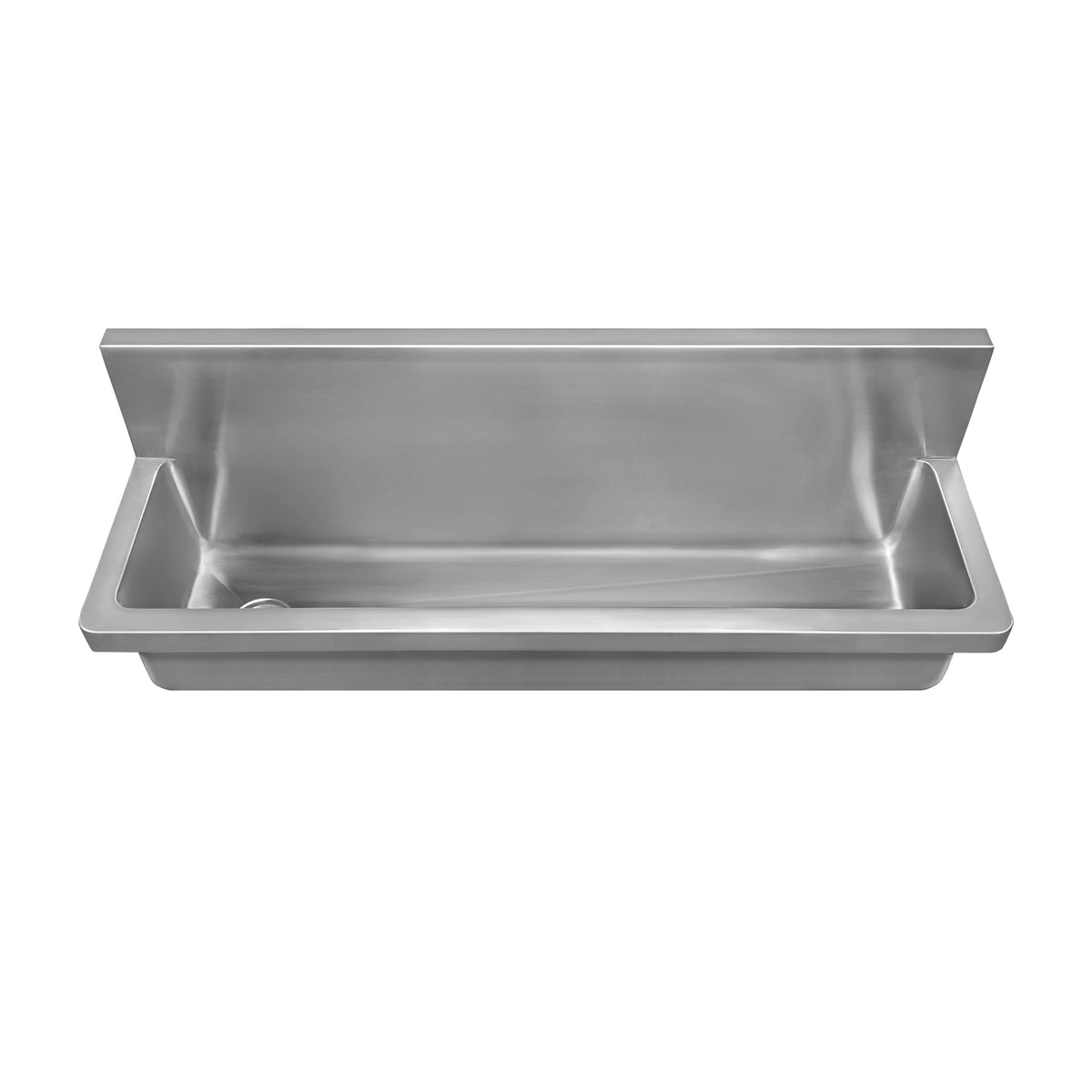 Brushed stainless steel commercial single bowl wall mount utility sink
