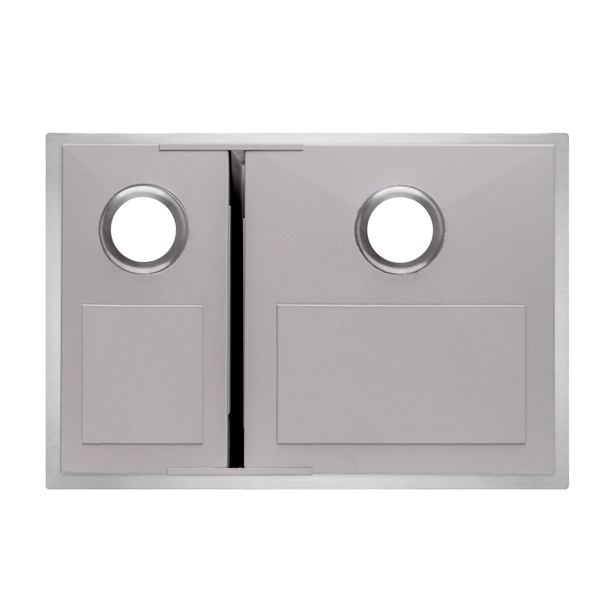 Brushed stainless steel commercial double bowl undermount sink