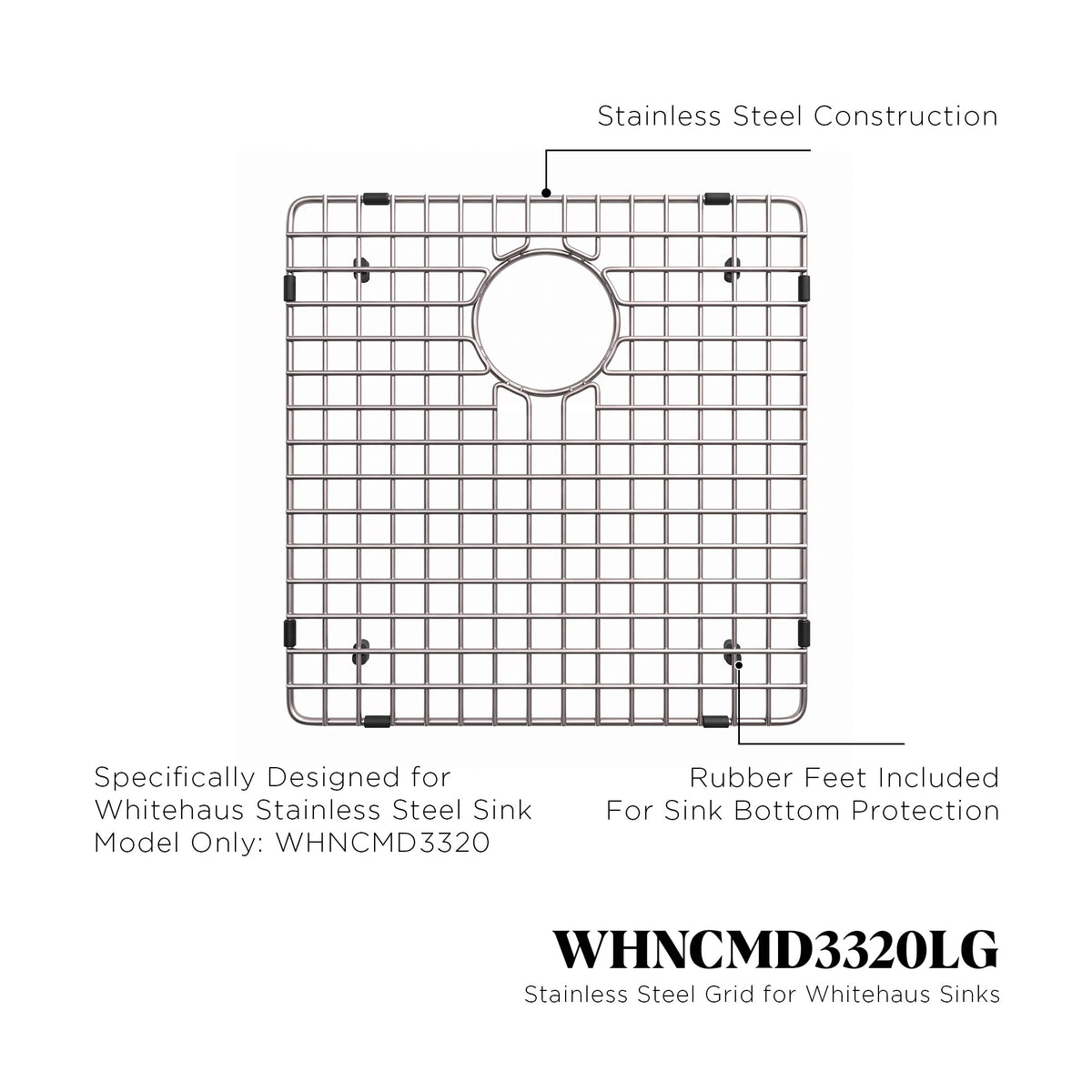 Stainless steel kitchen sink grid for model WHNCMD3320
