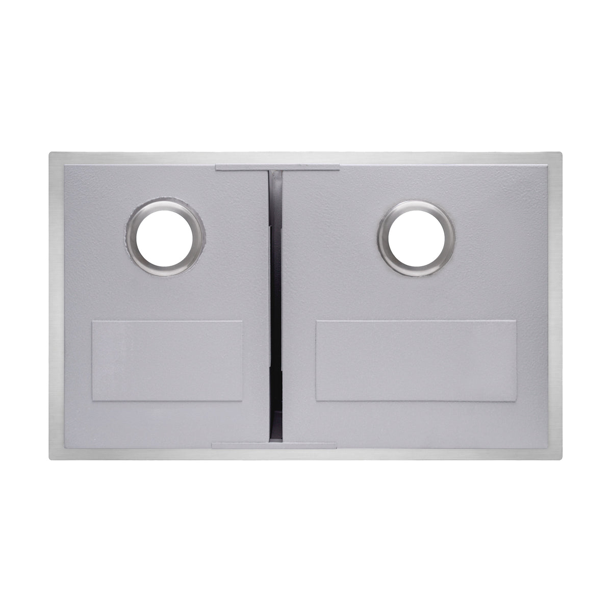 Brushed stainless steel commercial double bowl undermount sink