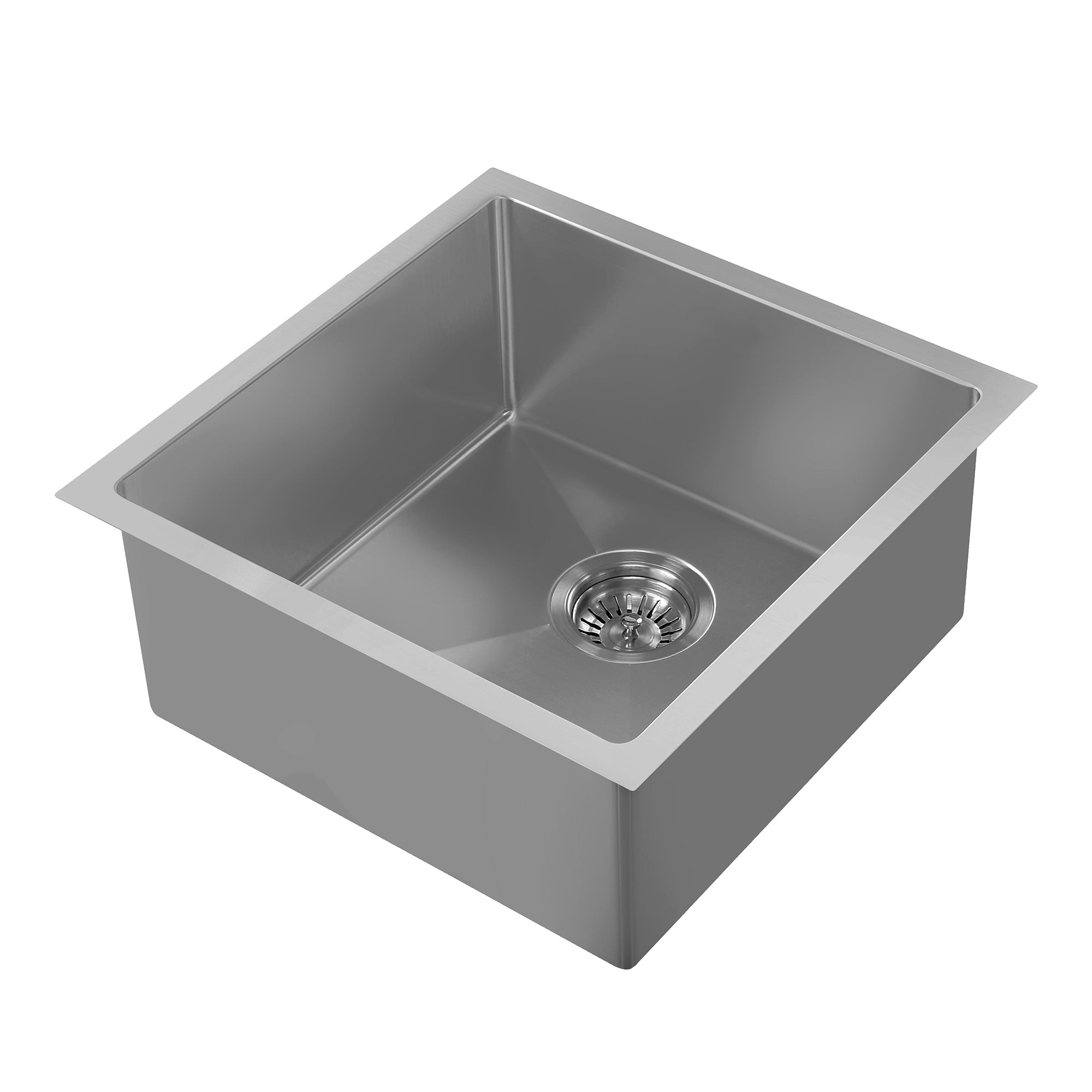 Undermount/Drop-In Single Bowl Stainless Steel Kitchen Sink Set: 16 Gauge, Linen Textured Inner Bowl