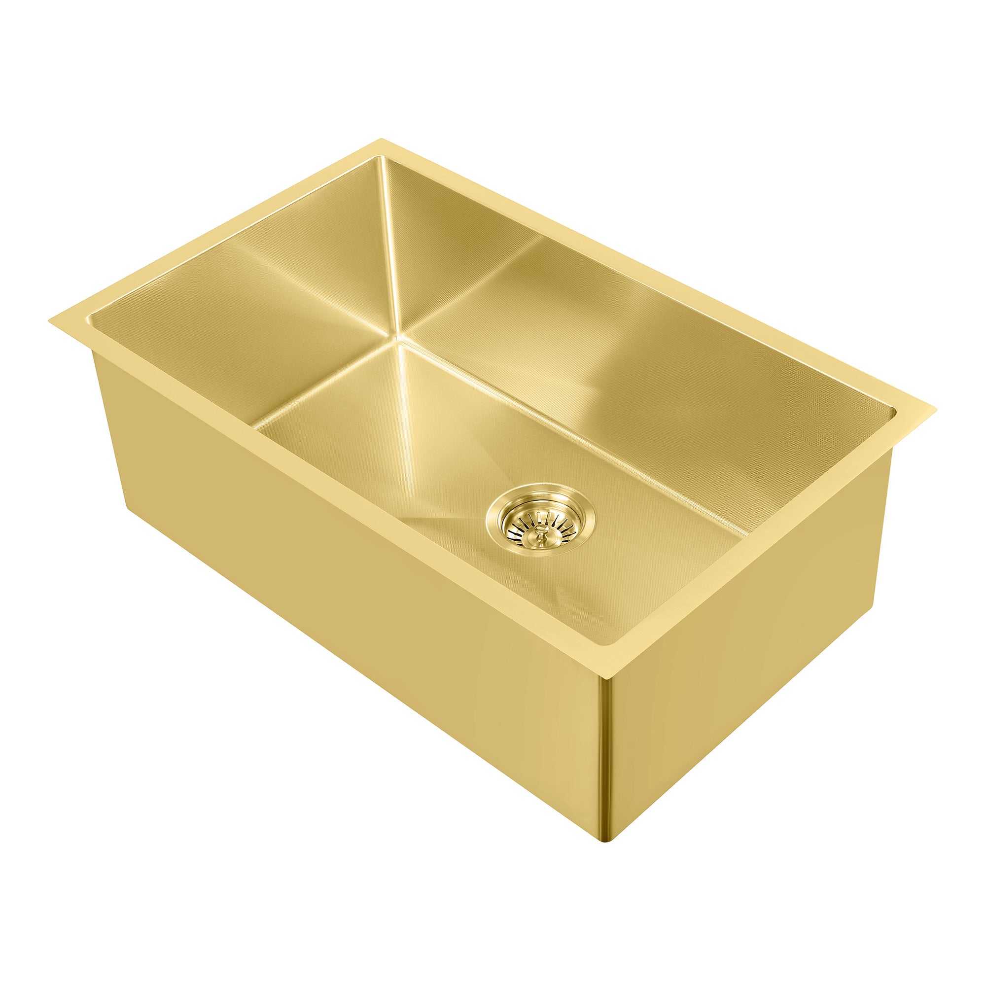 Undermount/Drop-In Single Bowl Stainless Steel Kitchen Sink Set: 16 Gauge, Linen Textured Inner Bowl