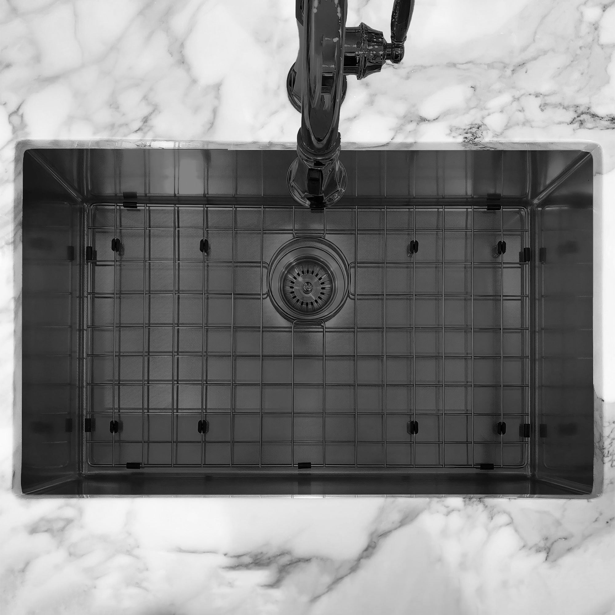 Undermount/Drop-In Single Bowl Stainless Steel Kitchen Sink Set: 16 Gauge, Linen Textured Inner Bowl