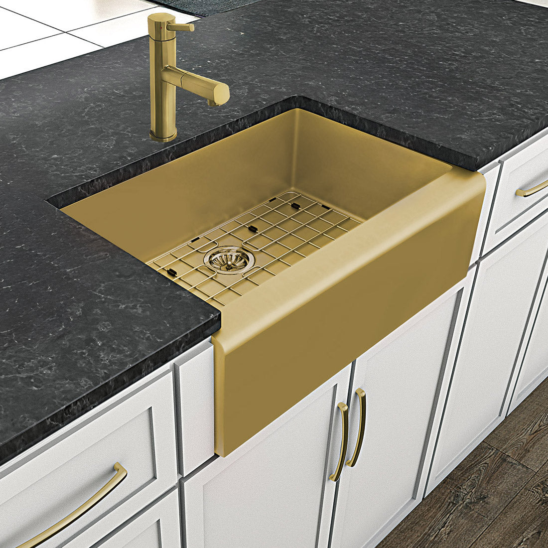 30" Undermount Front Apron Single Bowl 16 Gauge Stainless Steel Kitchen Sink Set