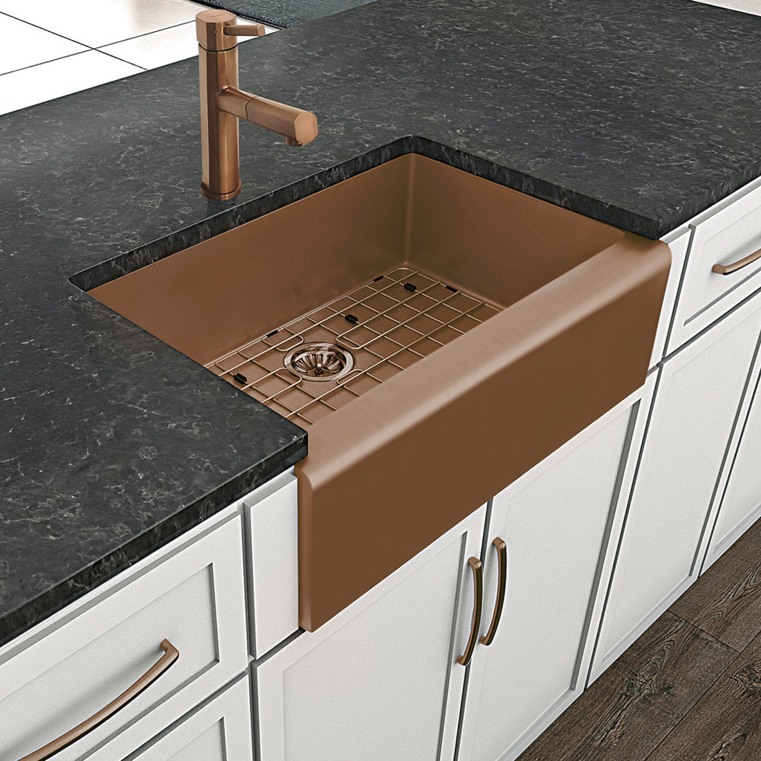 30" Undermount Front Apron Single Bowl 16 Gauge Stainless Steel Kitchen Sink Set