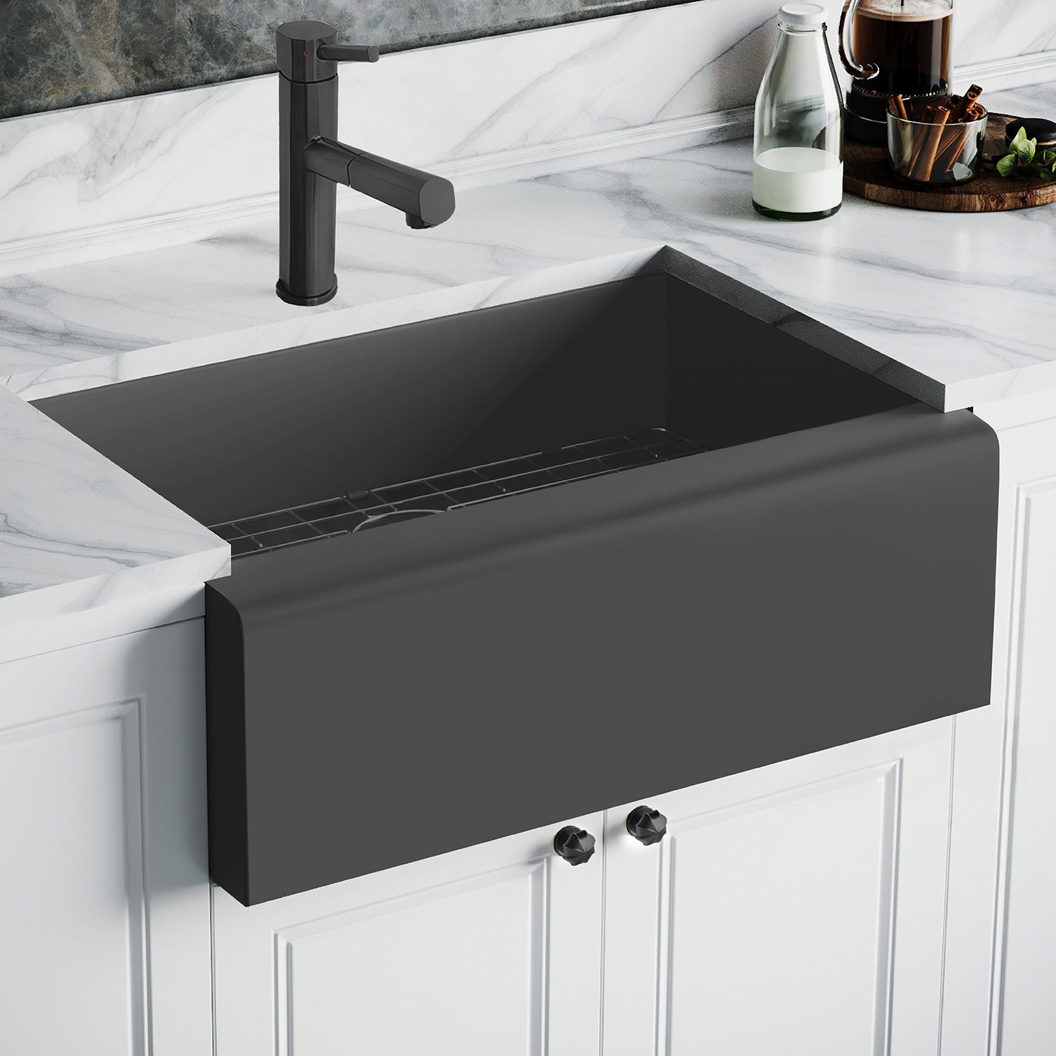 30" Undermount Front Apron Single Bowl 16 Gauge Stainless Steel Kitchen Sink Set