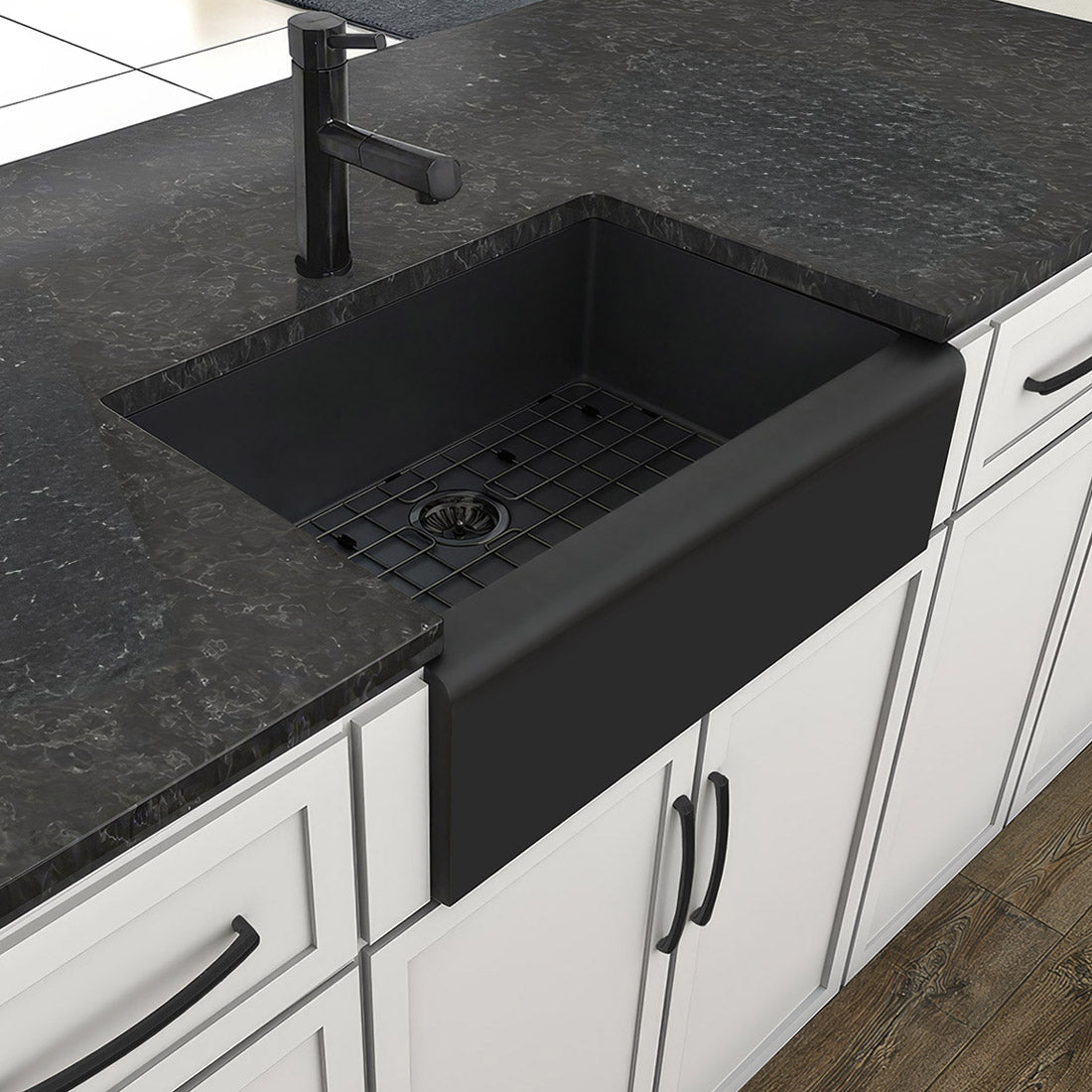 30" Undermount Front Apron Single Bowl 16 Gauge Stainless Steel Kitchen Sink Set