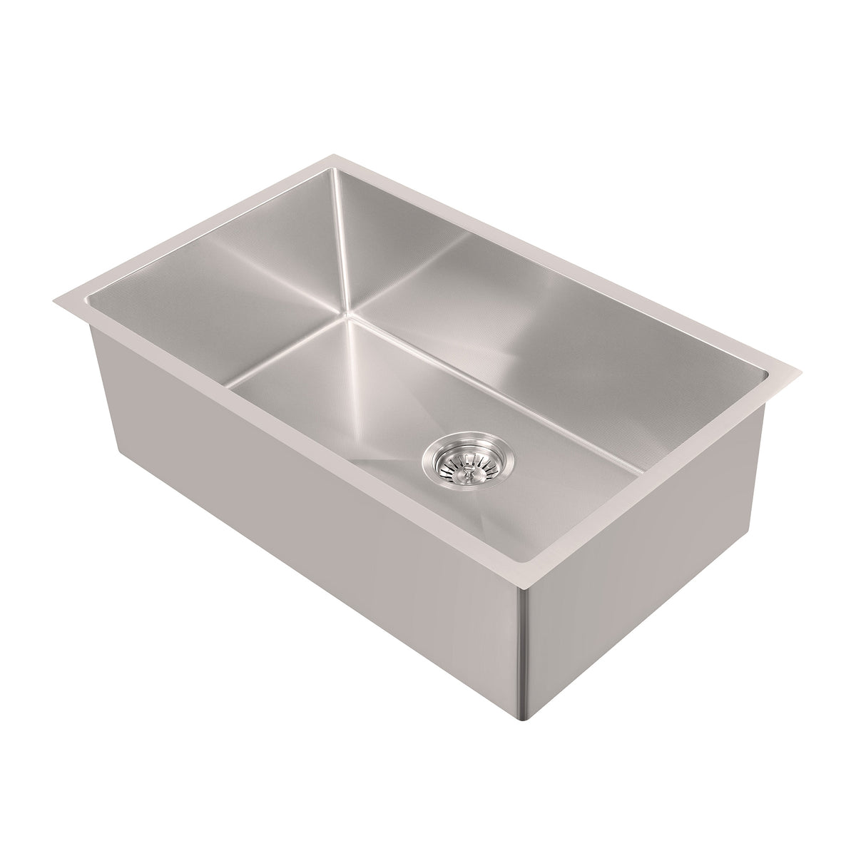 Undermount/Drop-In Single Bowl Stainless Steel Kitchen Sink Set: 16 Gauge, Linen Textured Inner Bowl