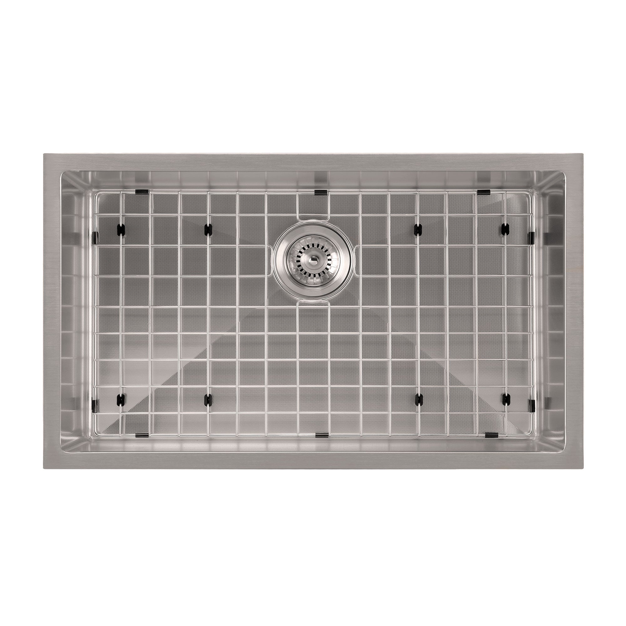 Undermount/Drop-In Single Bowl Stainless Steel Kitchen Sink Set: 16 Gauge, Linen Textured Inner Bowl