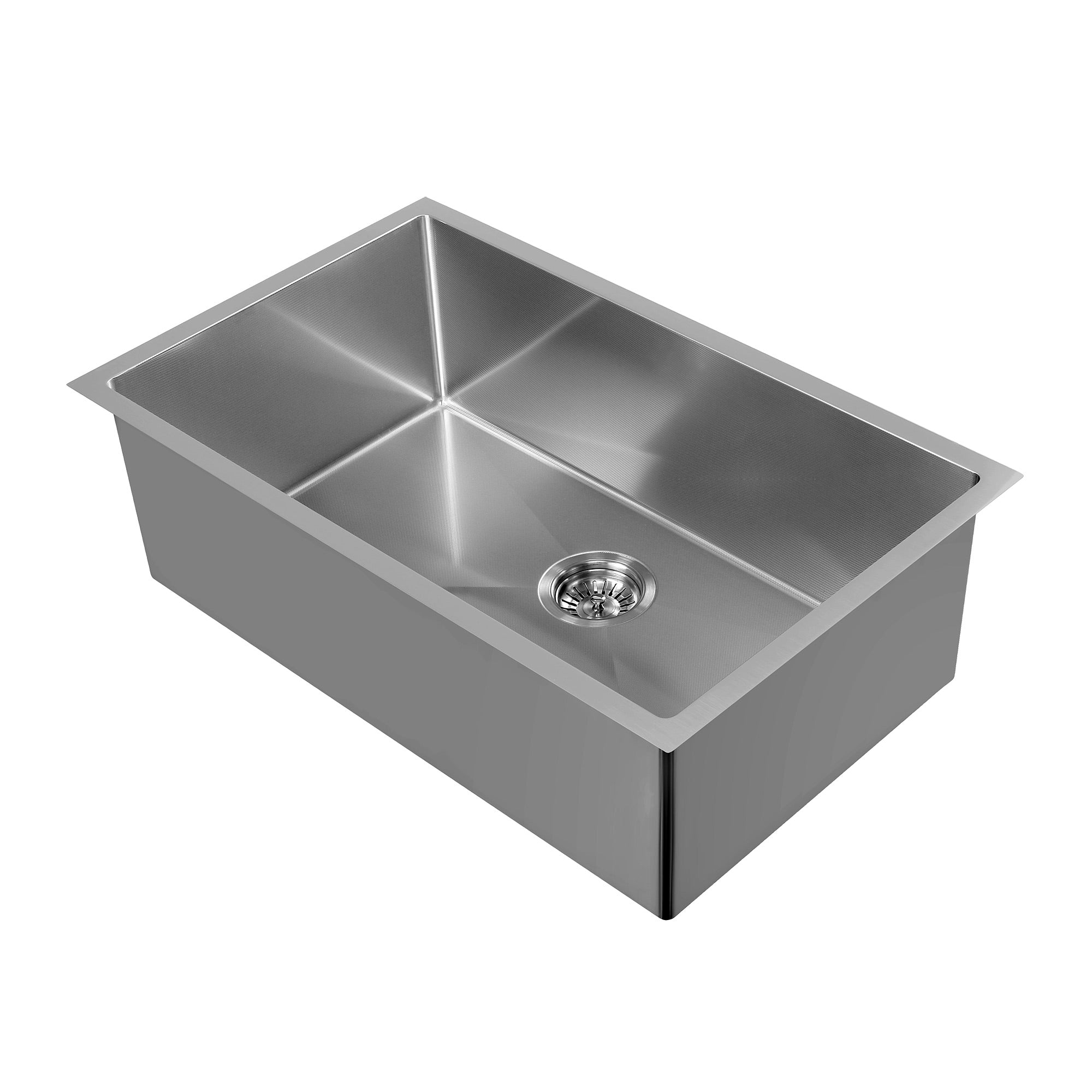 Undermount/Drop-In Single Bowl Stainless Steel Kitchen Sink Set: 16 Gauge, Linen Textured Inner Bowl